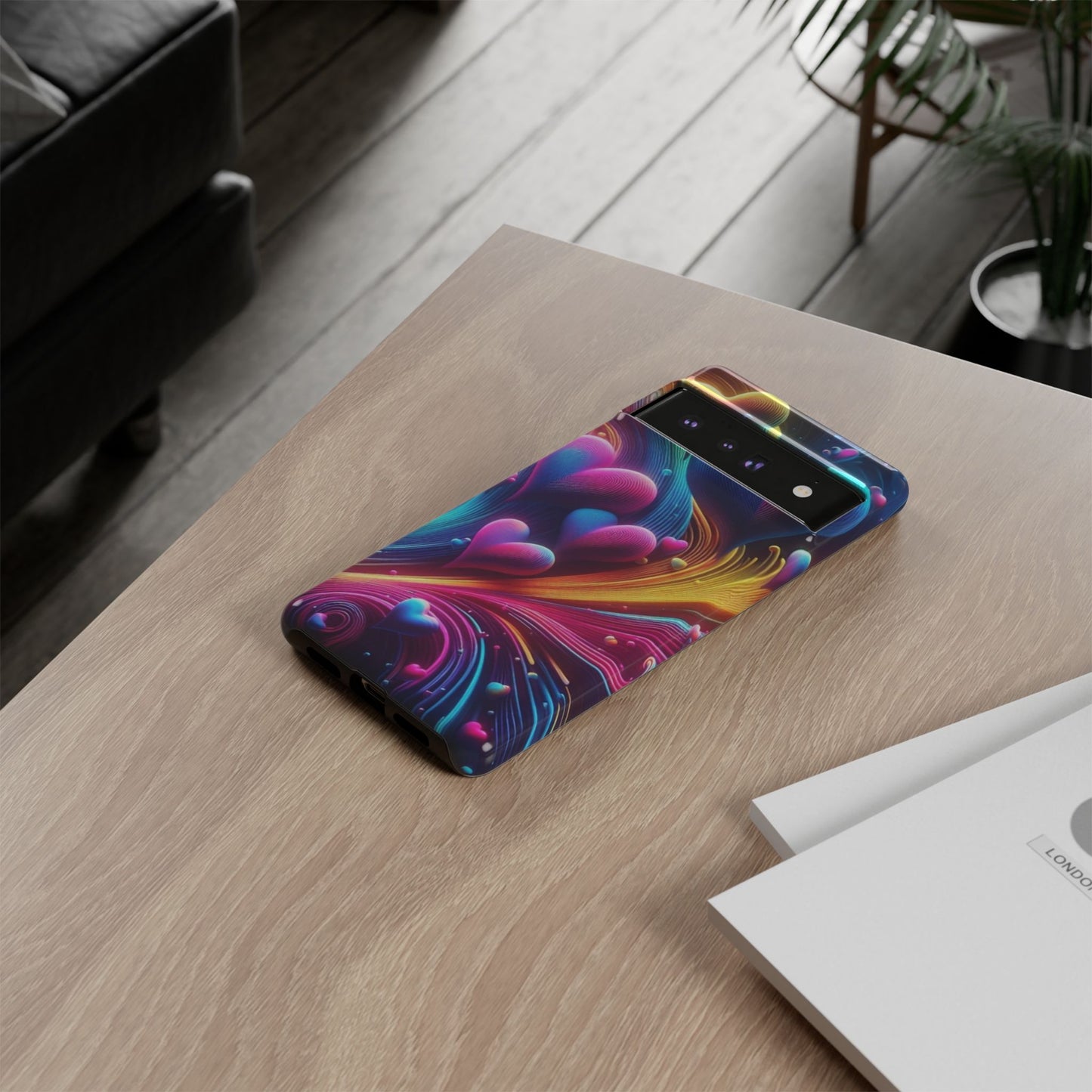 Phone Case - Floating Neon Hearts