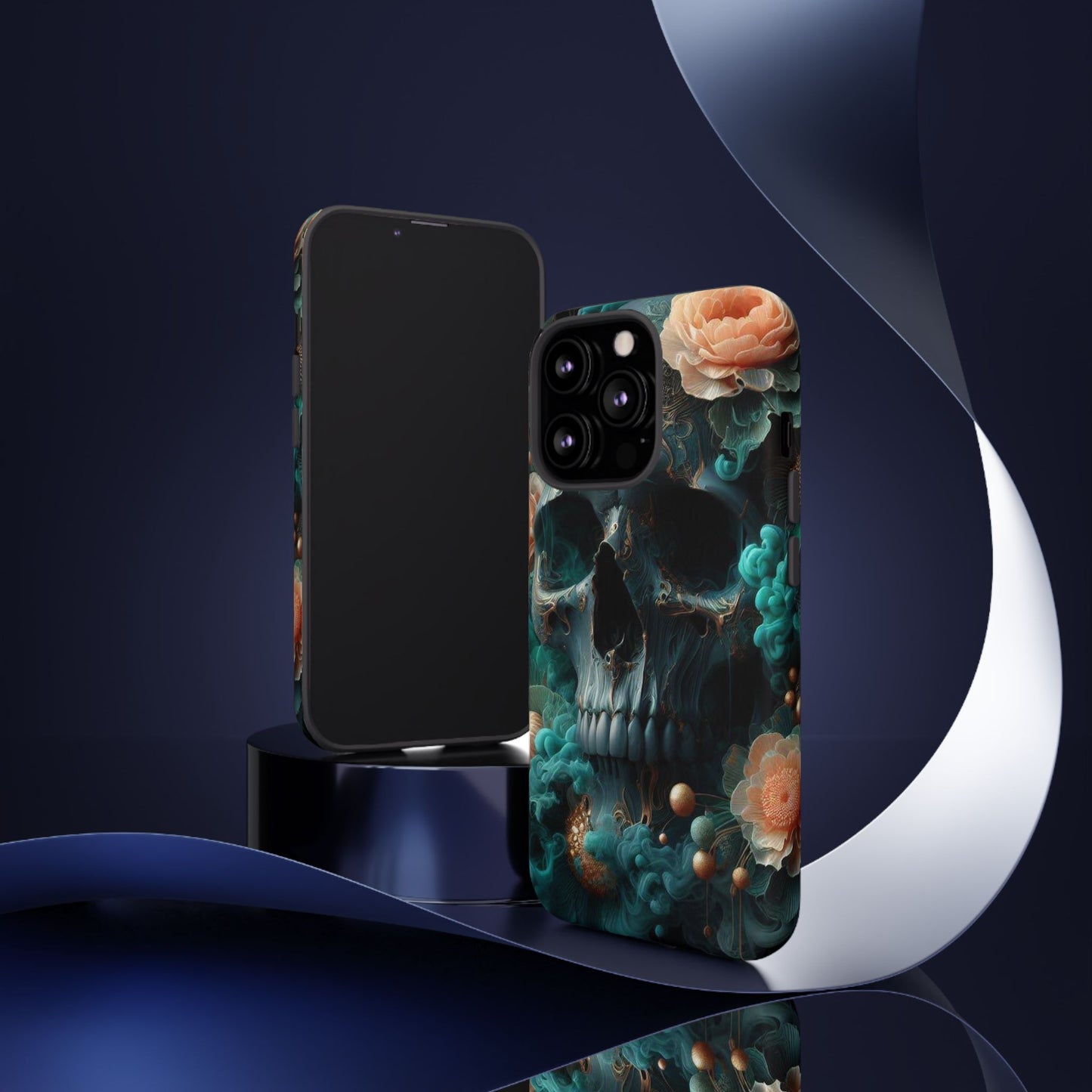 Tough Cases - teal skull