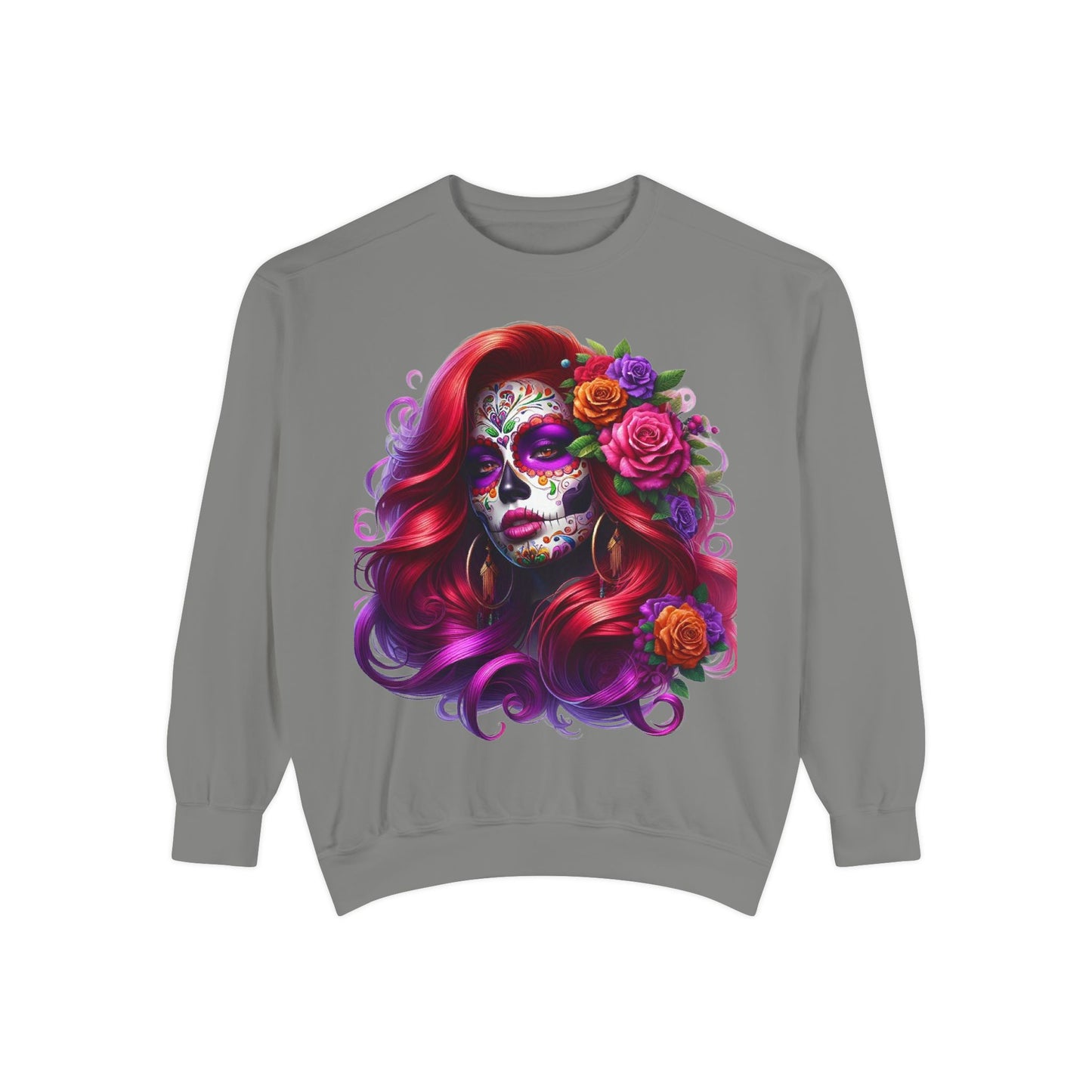Sugar Skull Lady Thinking Sweatshirt