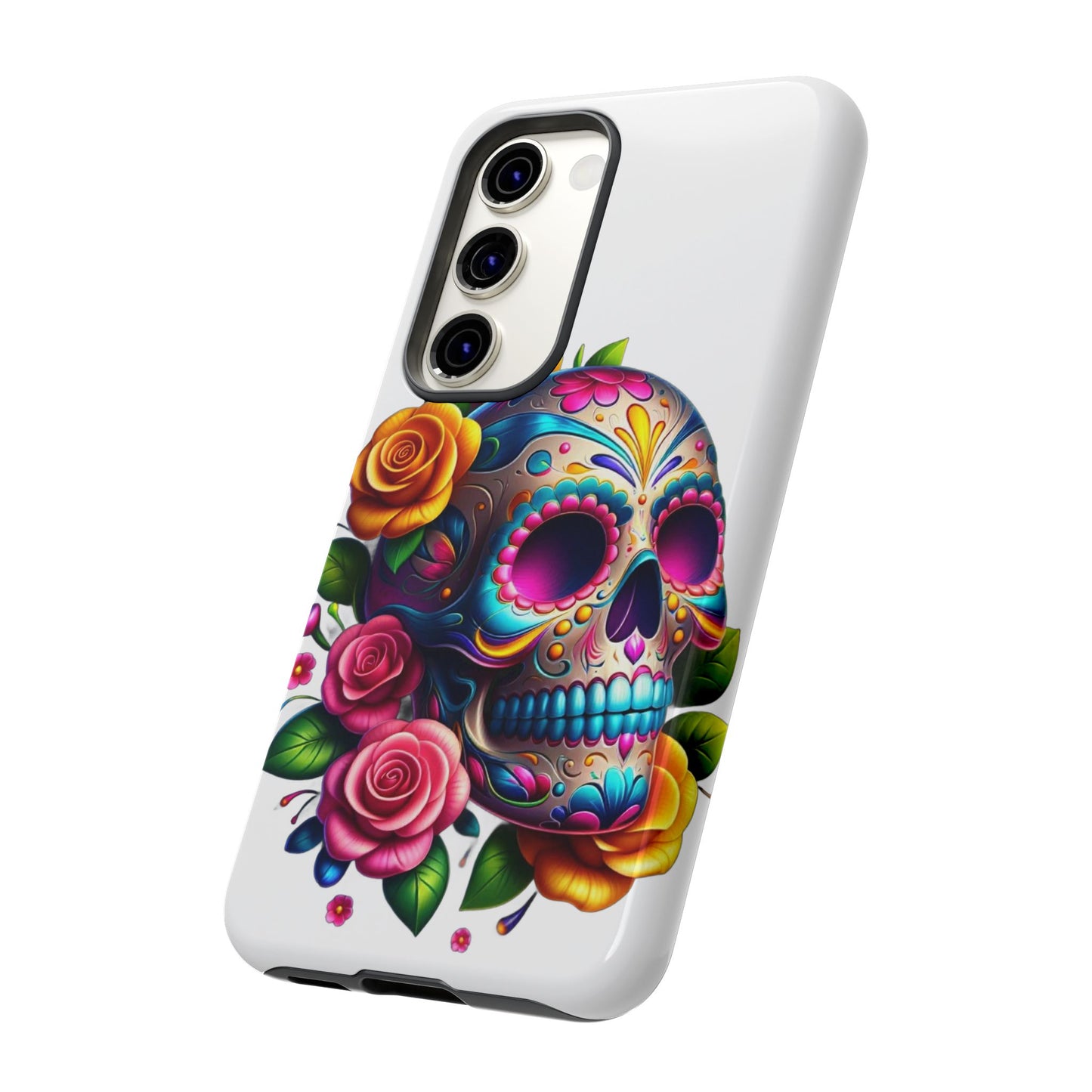 Phone Cases - Sugar Skull with Flowers Design
