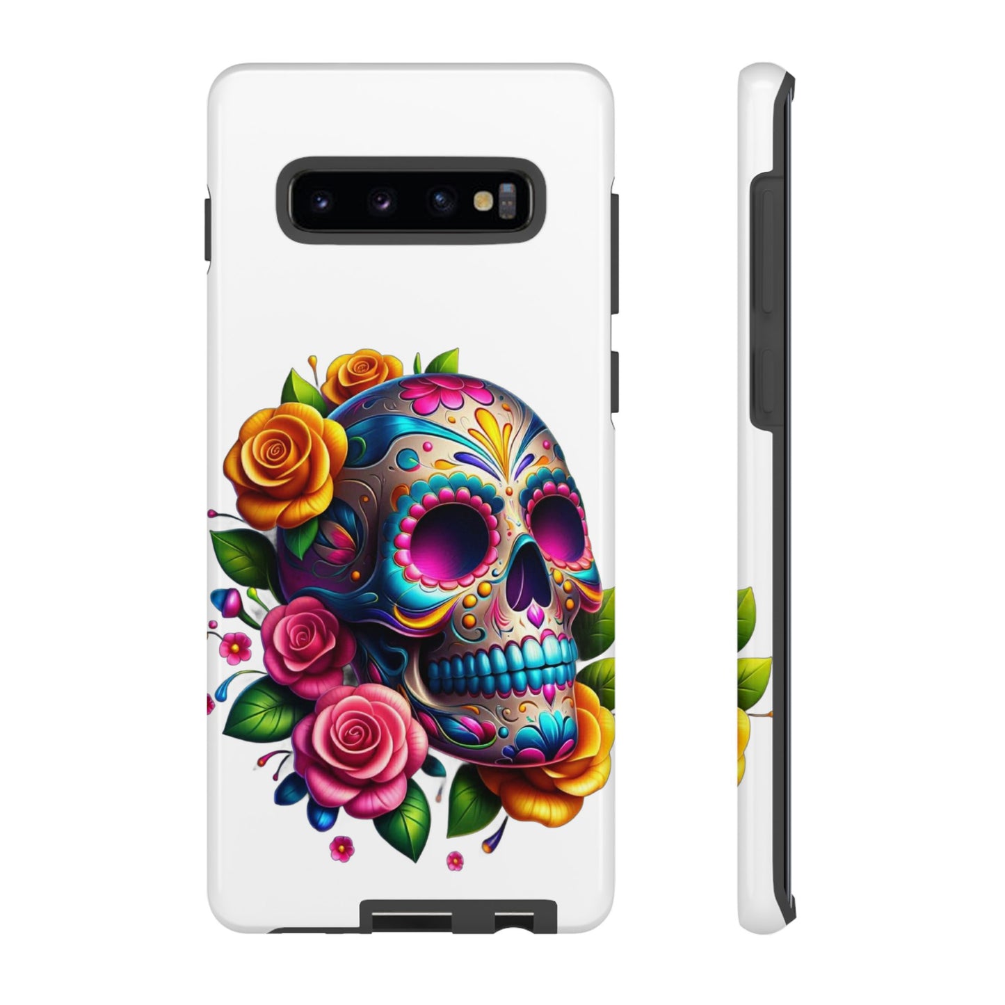 Phone Cases - Sugar Skull with Flowers Design