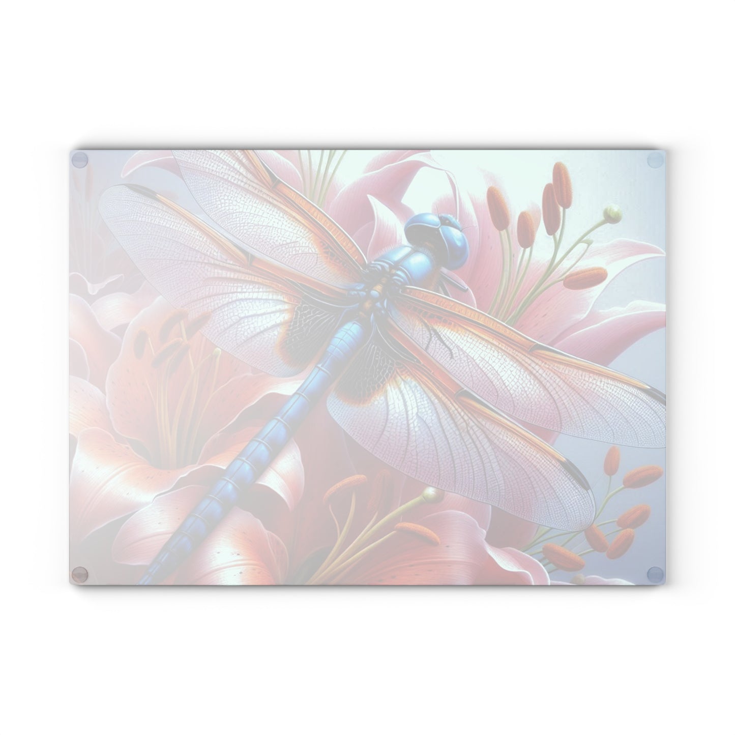 Glass Cutting Board Dragonfly