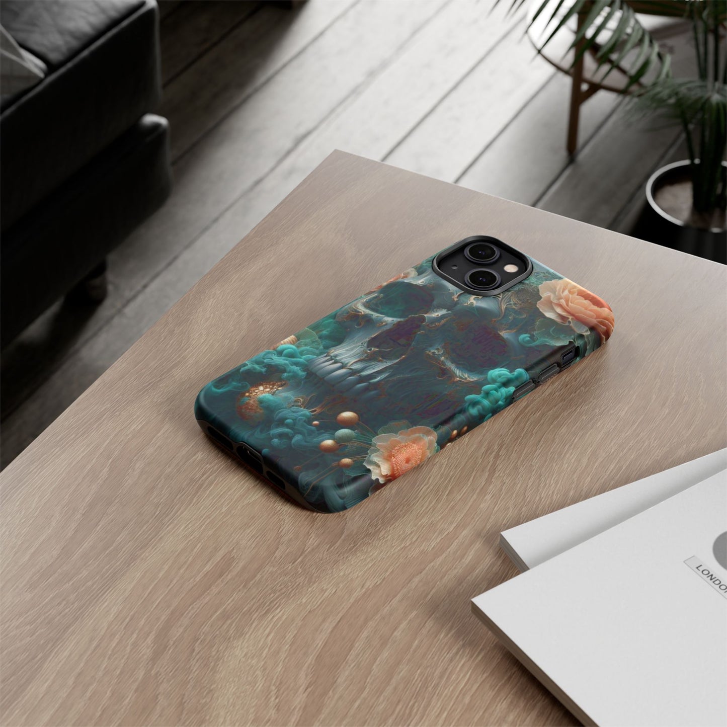 Tough Cases - teal skull