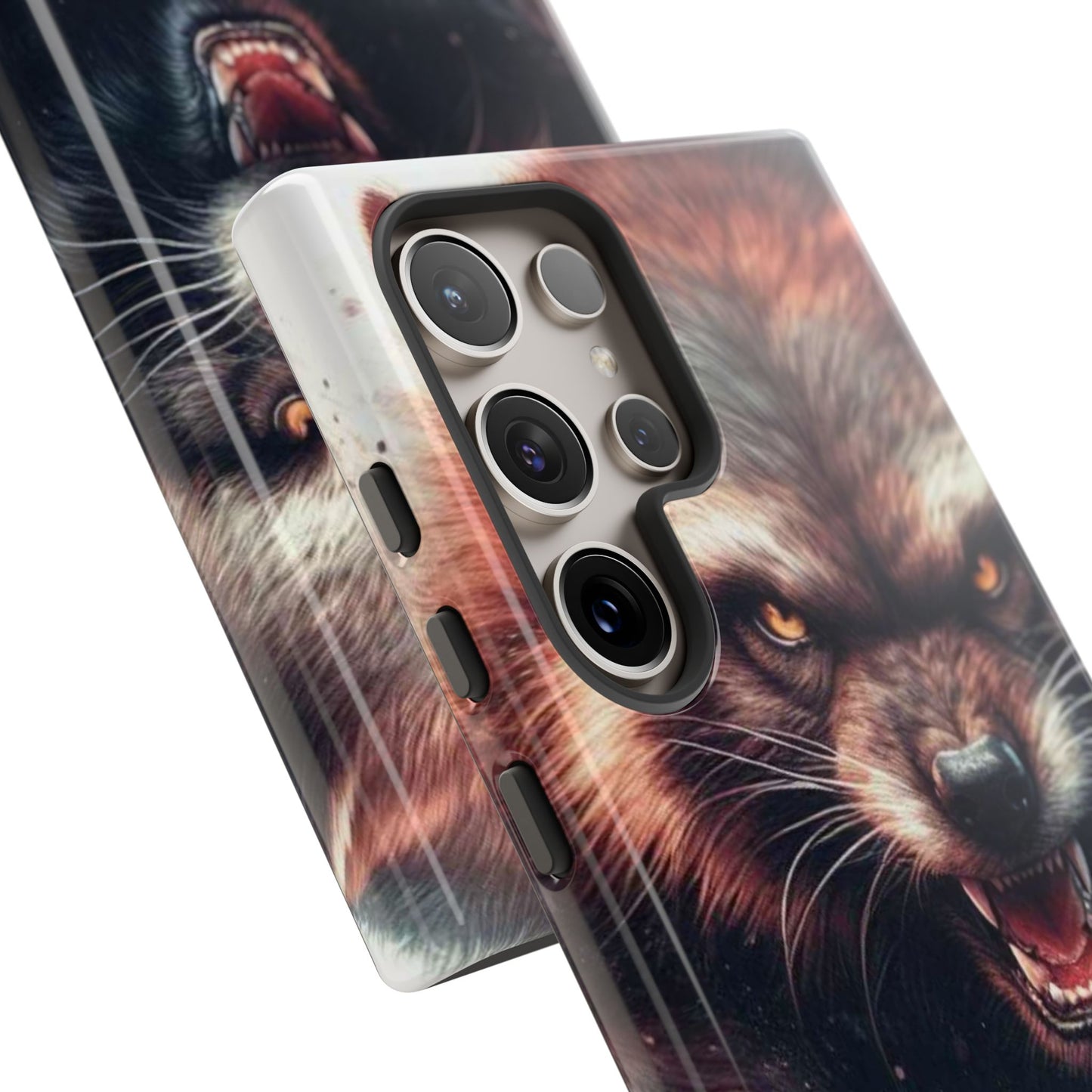 Wolverine snarling with claws out on a phone case.