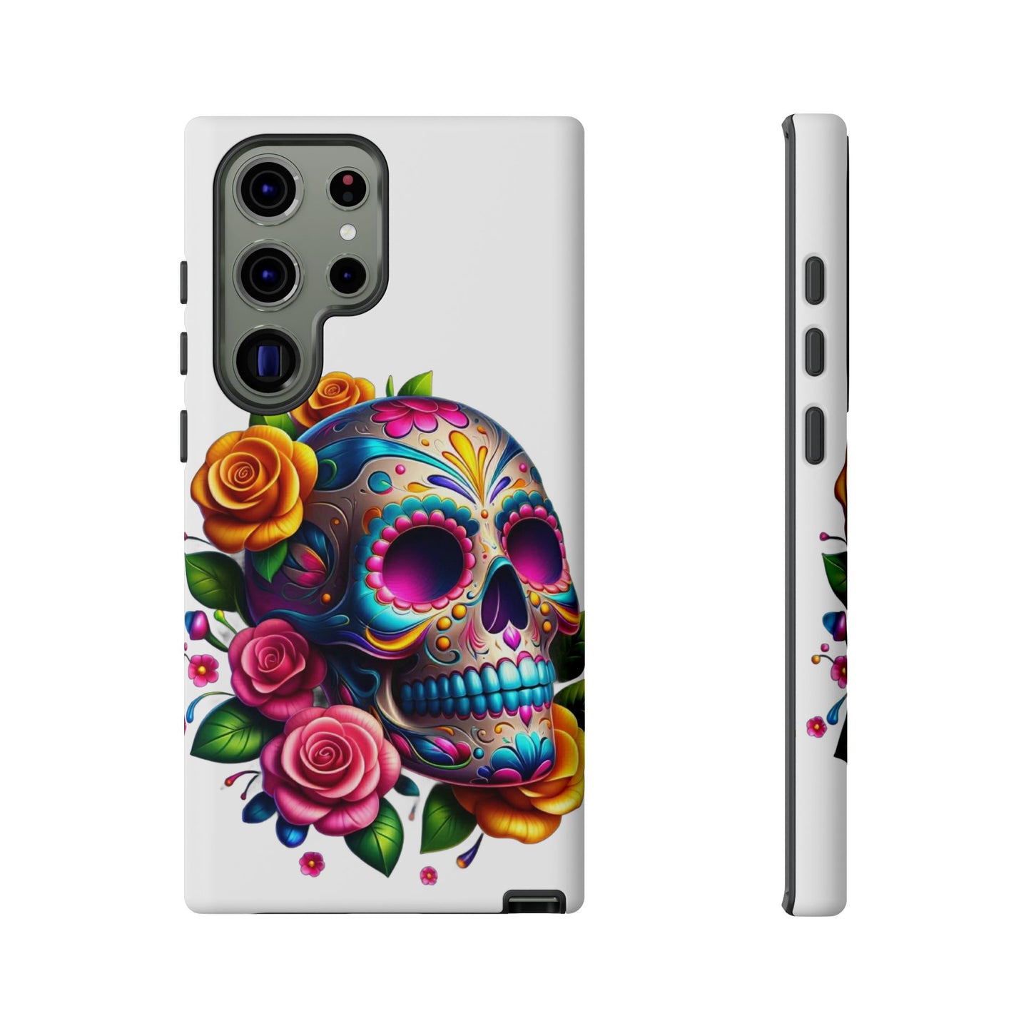 Phone Cases - Sugar Skull with Flowers Design