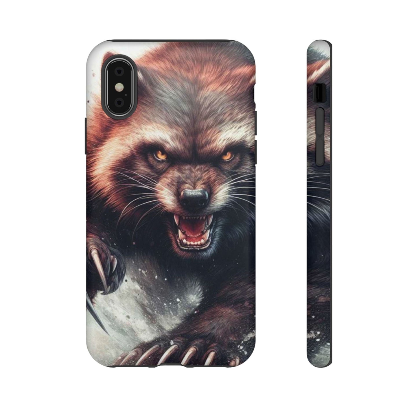 Wolverine snarling with claws out on a phone case.