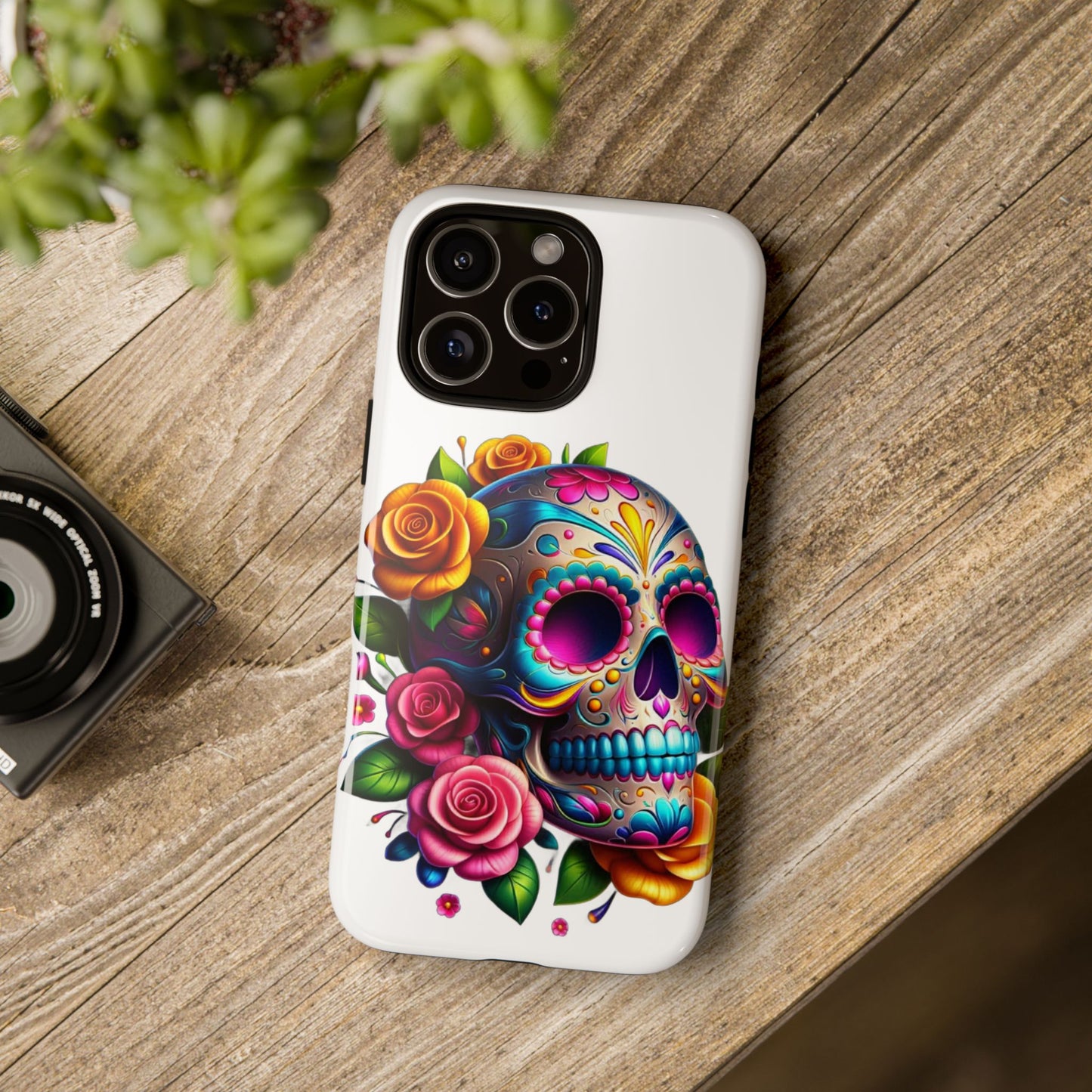 Phone Cases - Sugar Skull with Flowers Design