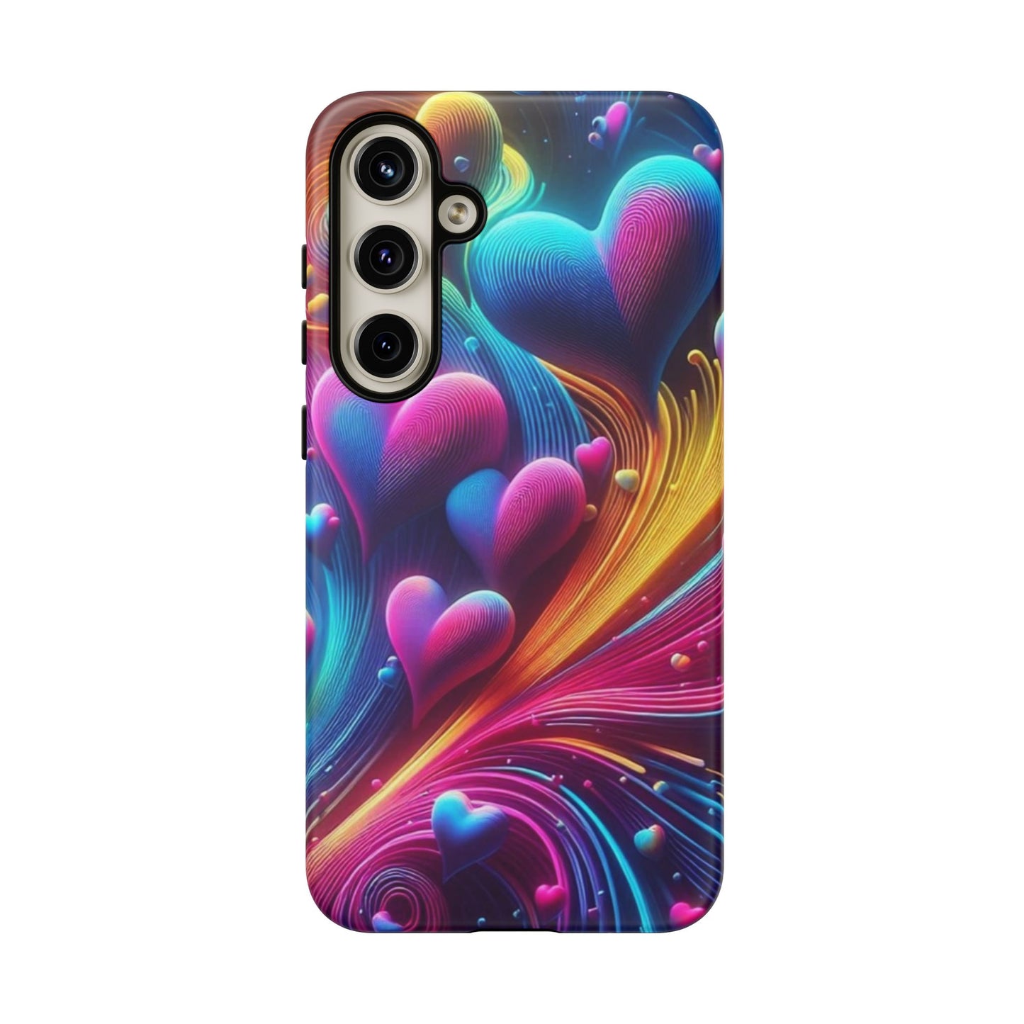 Phone Case - Floating Neon Hearts