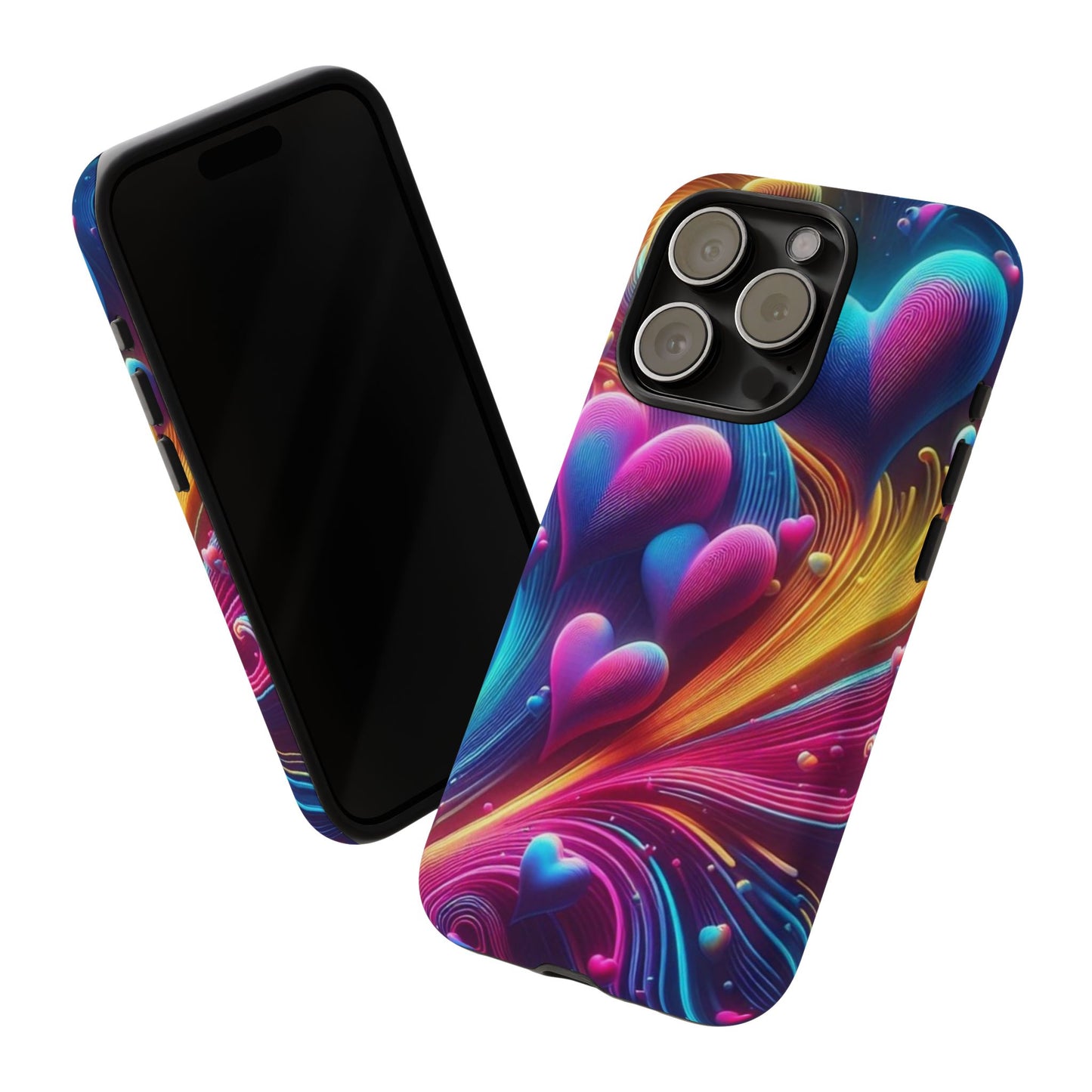 Phone Case - Floating Neon Hearts