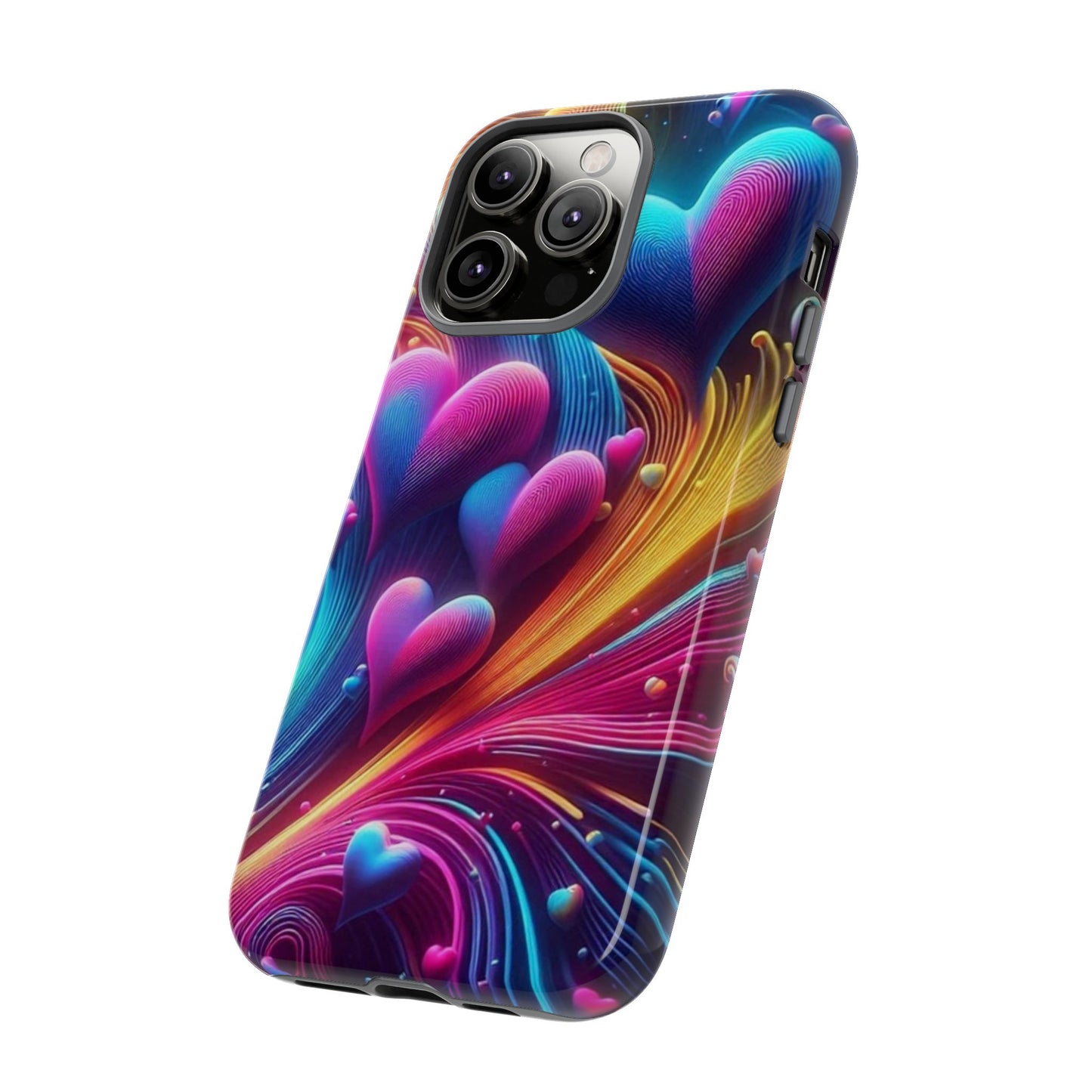 Phone Case - Floating Neon Hearts