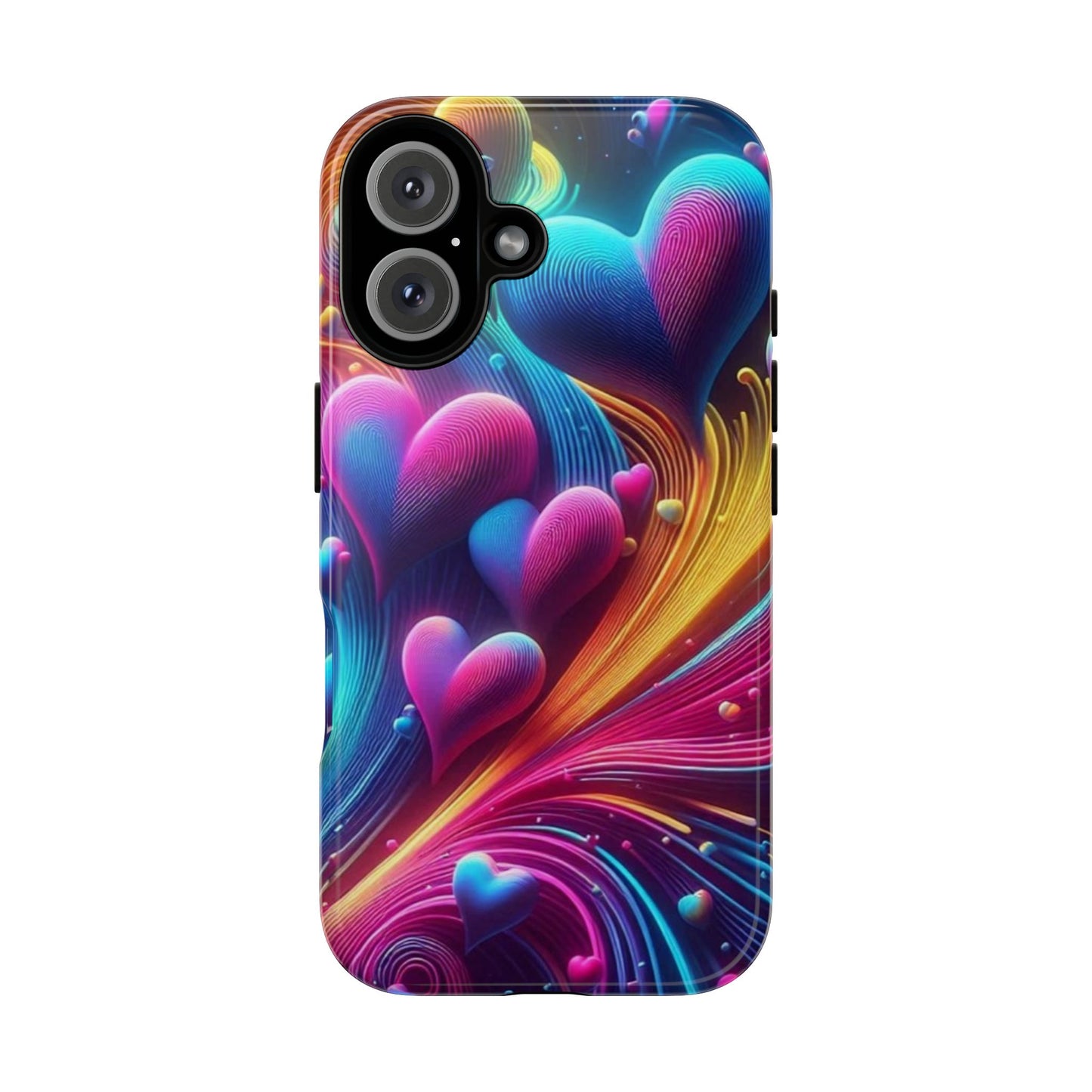 Phone Case - Floating Neon Hearts