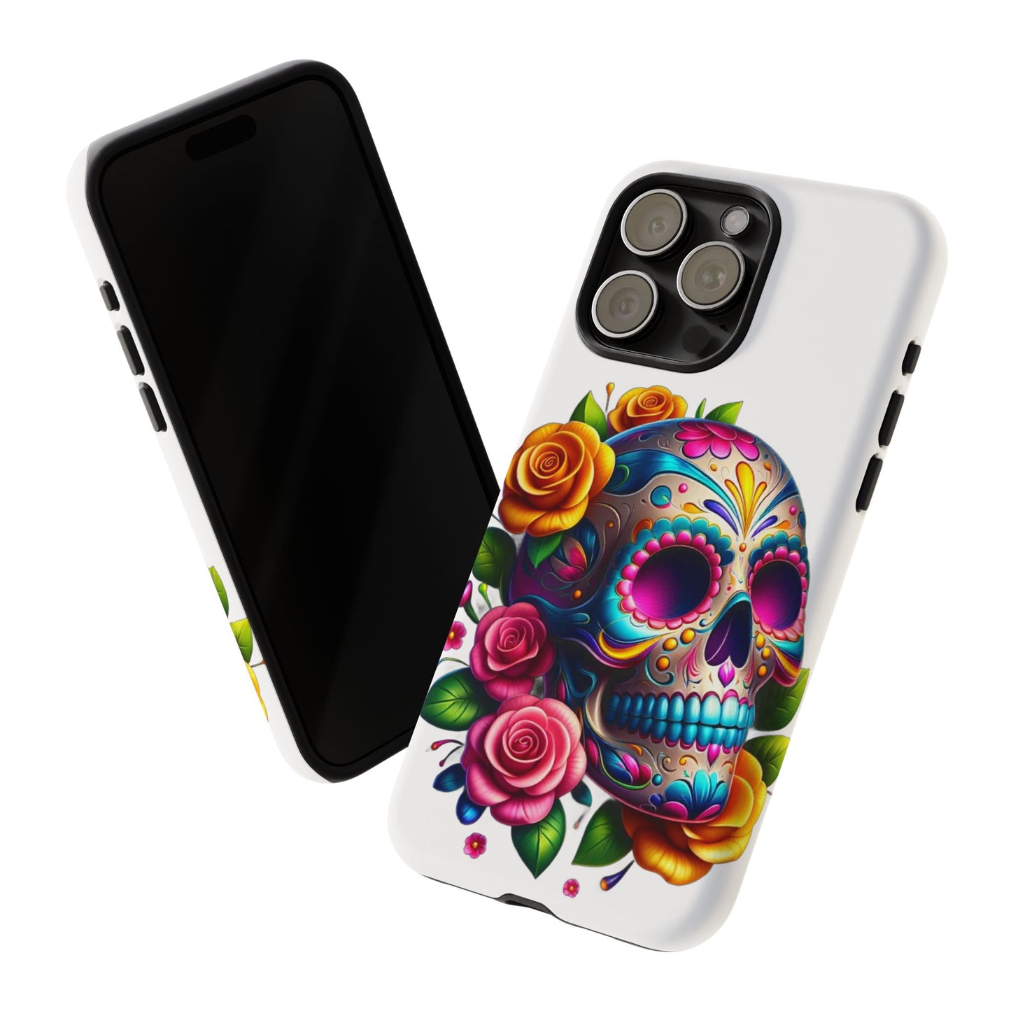 Phone Cases - Sugar Skull with Flowers Design