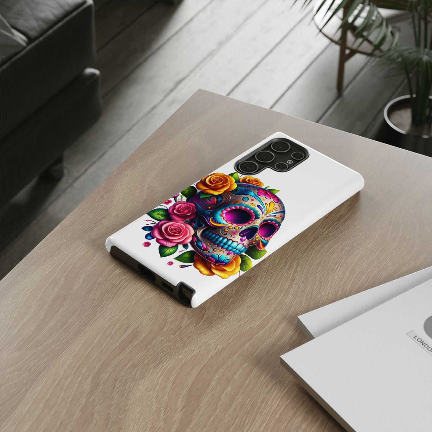 Phone Cases - Sugar Skull with Flowers Design