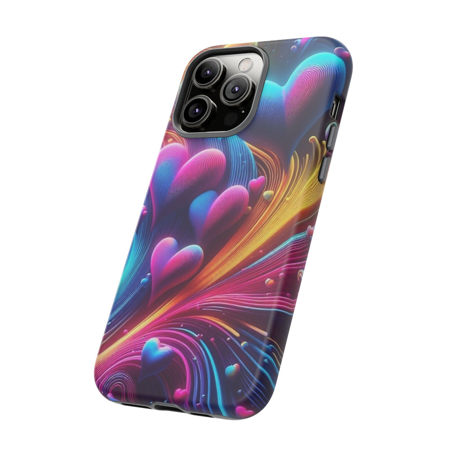 Phone Case - Floating Neon Hearts