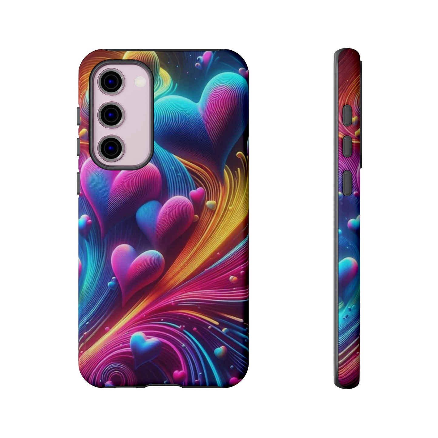 Phone Case - Floating Neon Hearts