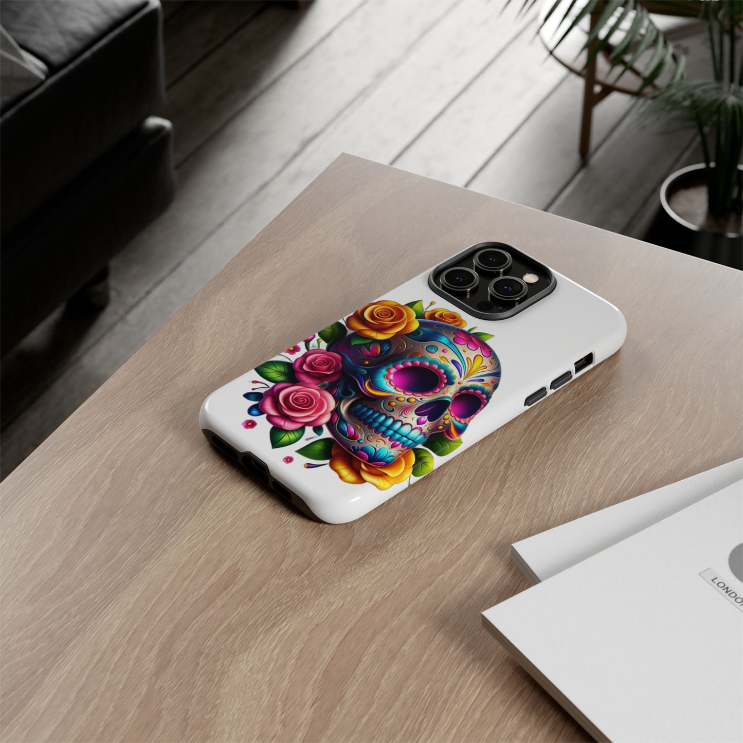 Phone Cases - Sugar Skull with Flowers Design