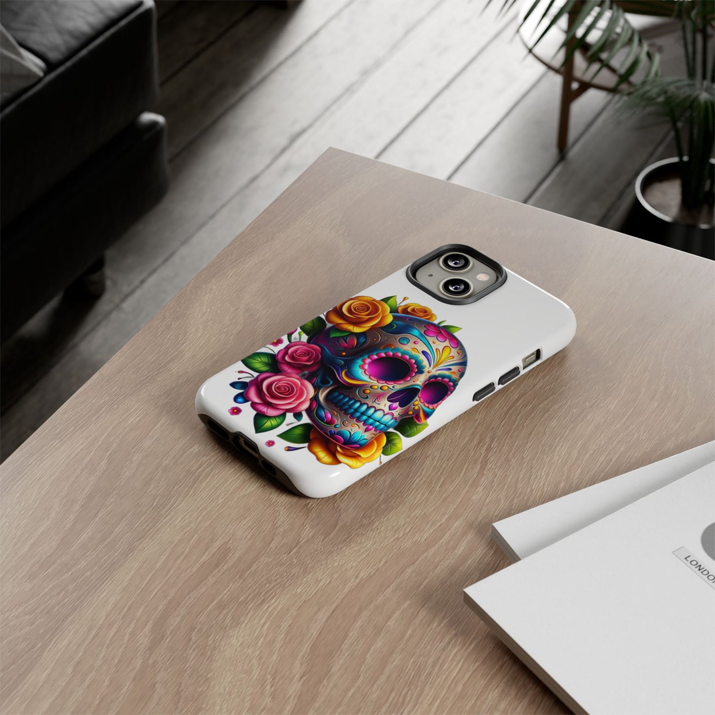 Phone Cases - Sugar Skull with Flowers Design