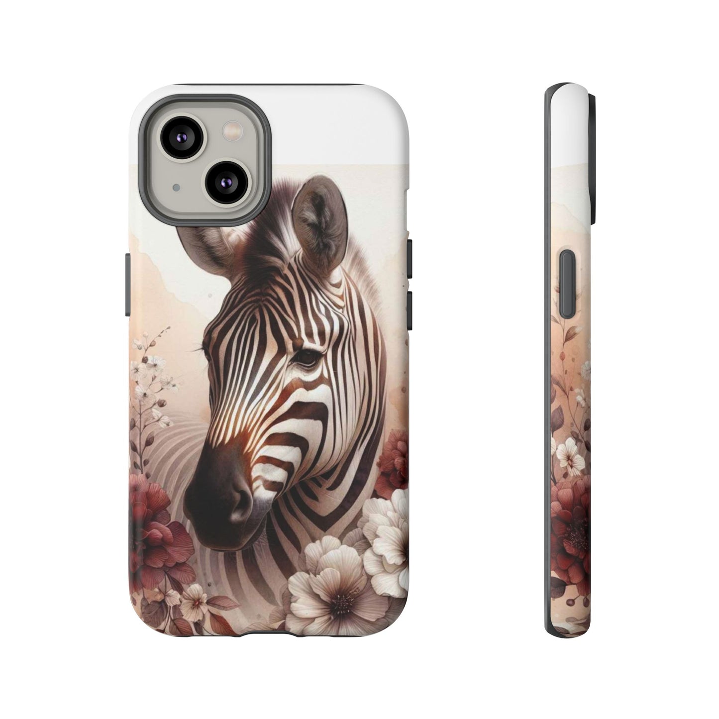 Phone Case Flower Frolicking Zebra Tough Case