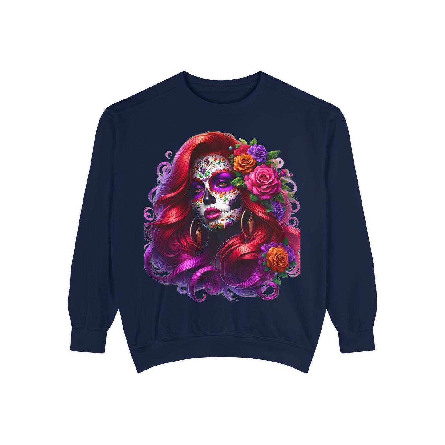 Sugar Skull Lady Thinking Sweatshirt