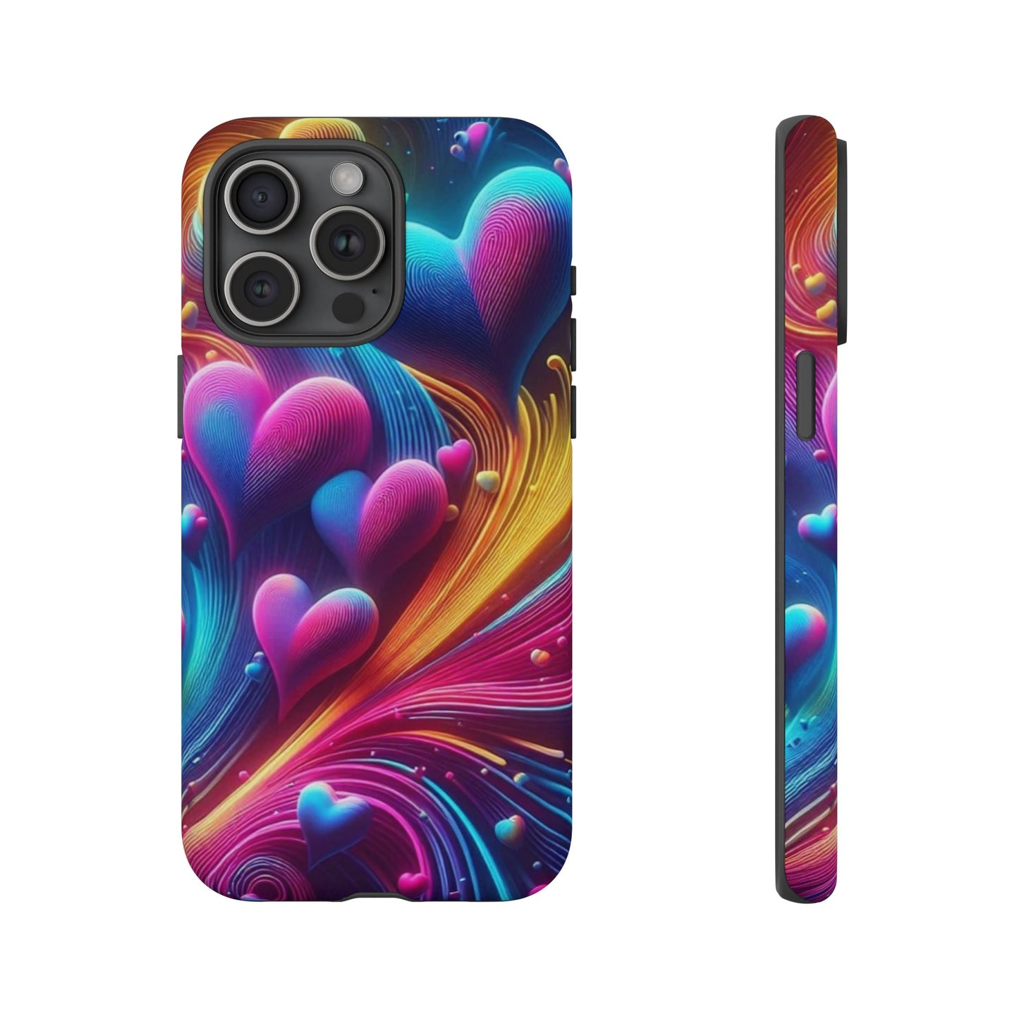 Phone Case - Floating Neon Hearts