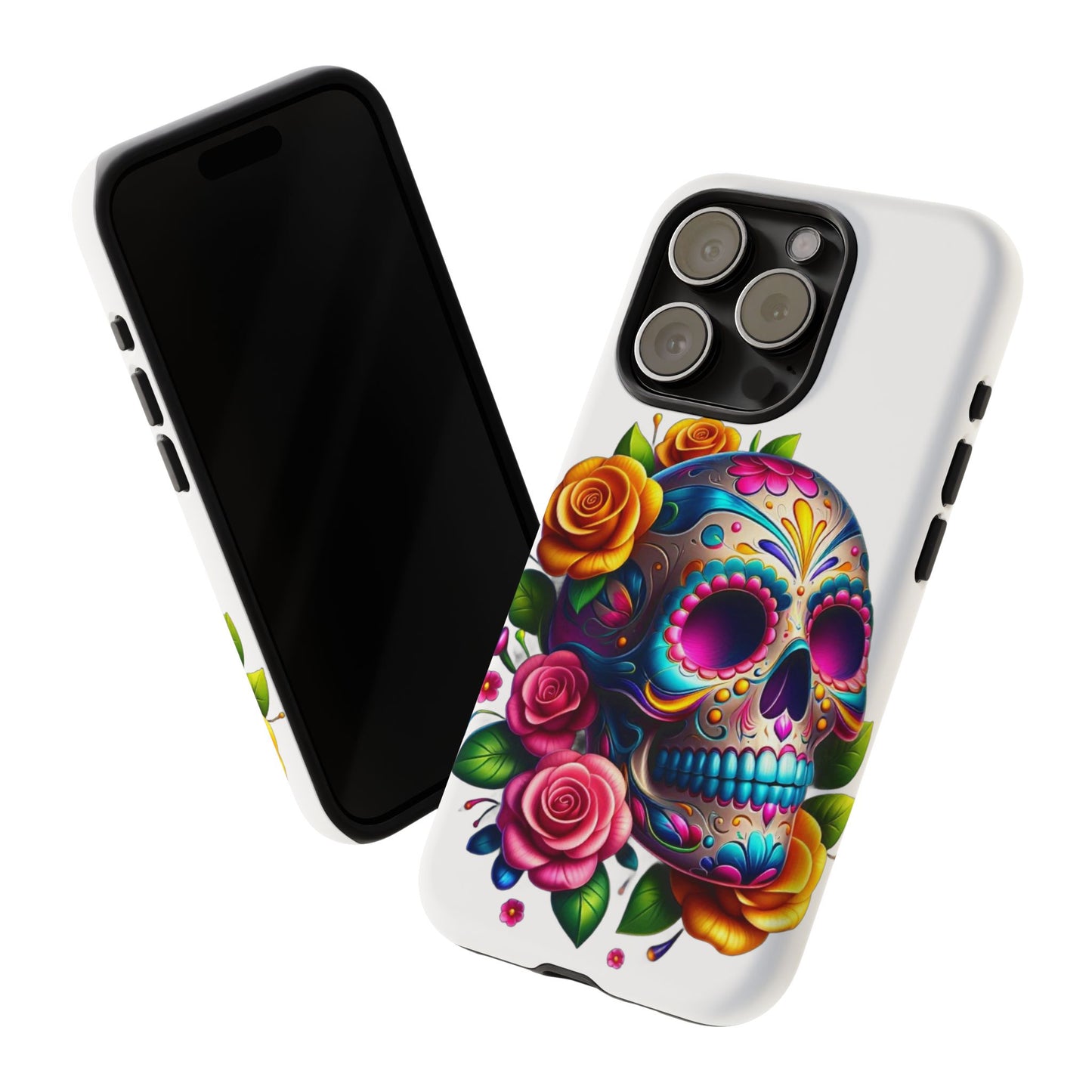 Phone Cases - Sugar Skull with Flowers Design