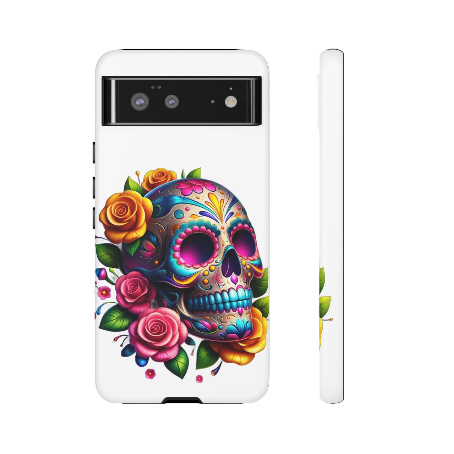 Phone Cases - Sugar Skull with Flowers Design