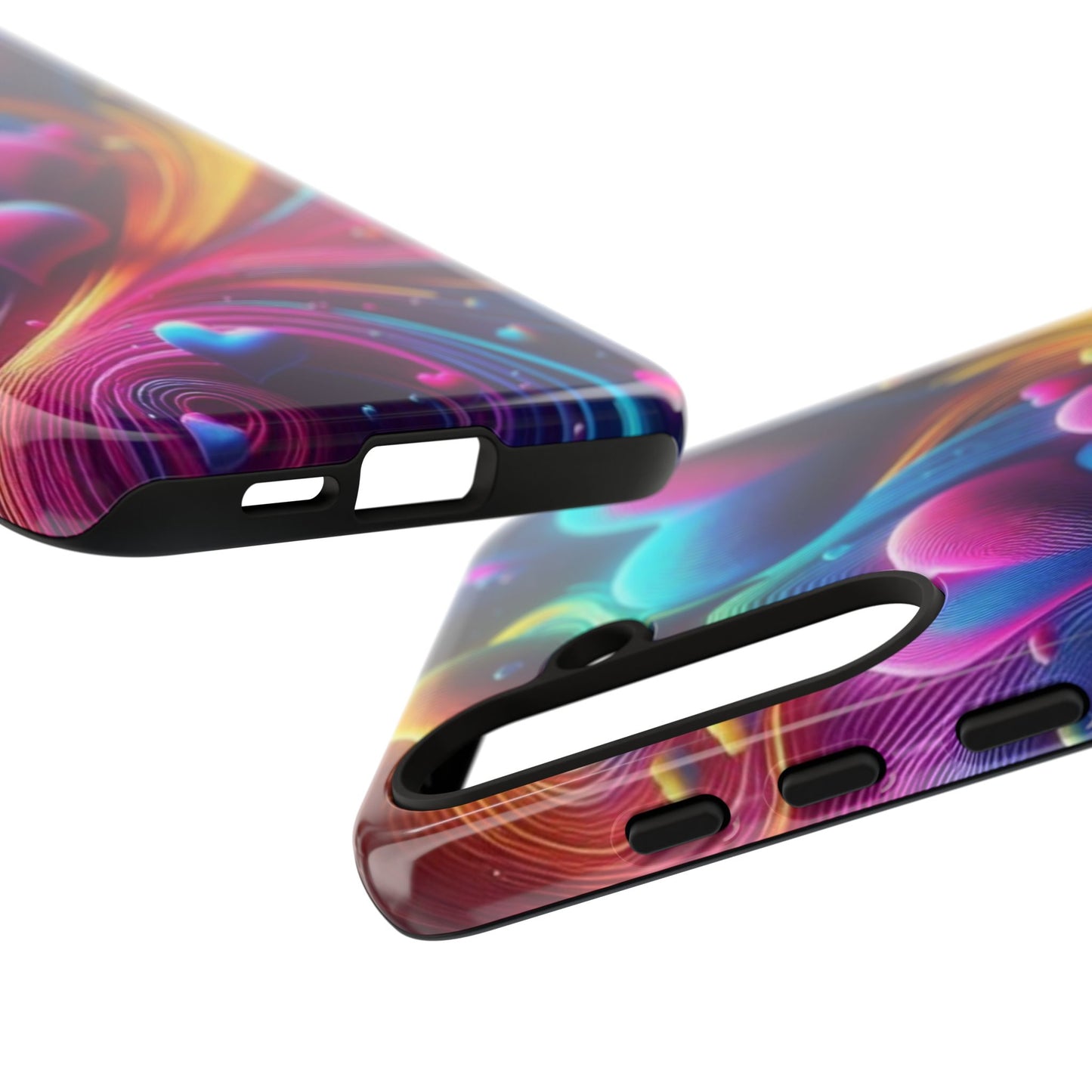 Phone Case - Floating Neon Hearts