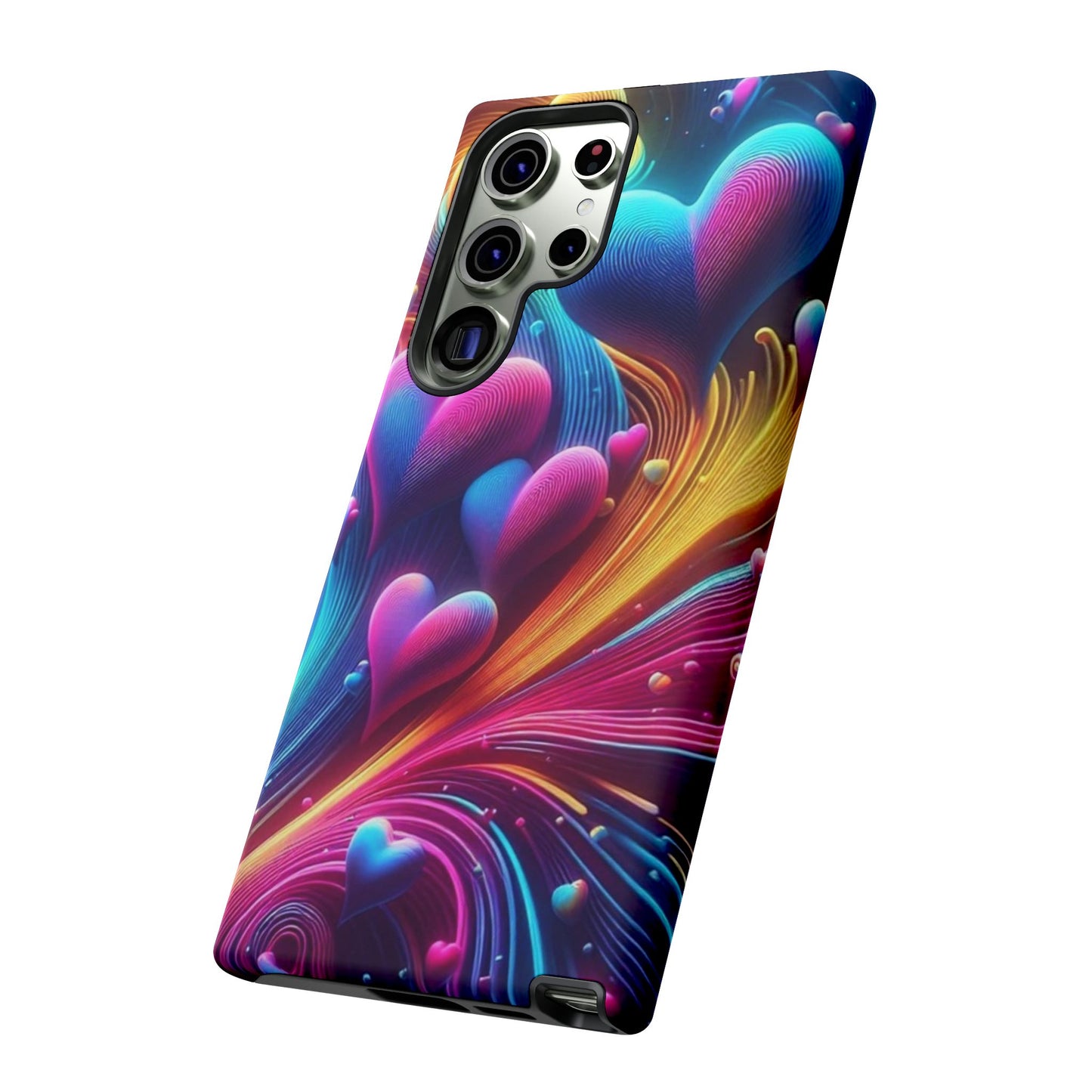 Phone Case - Floating Neon Hearts