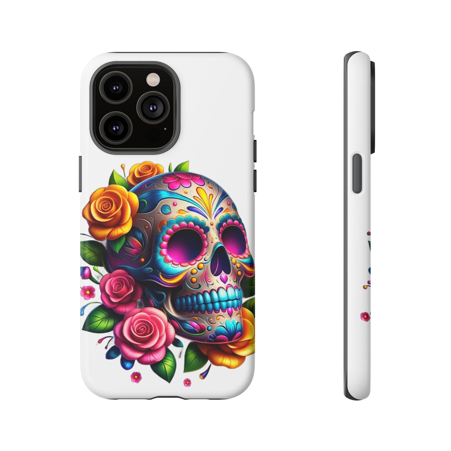 Phone Cases - Sugar Skull with Flowers Design