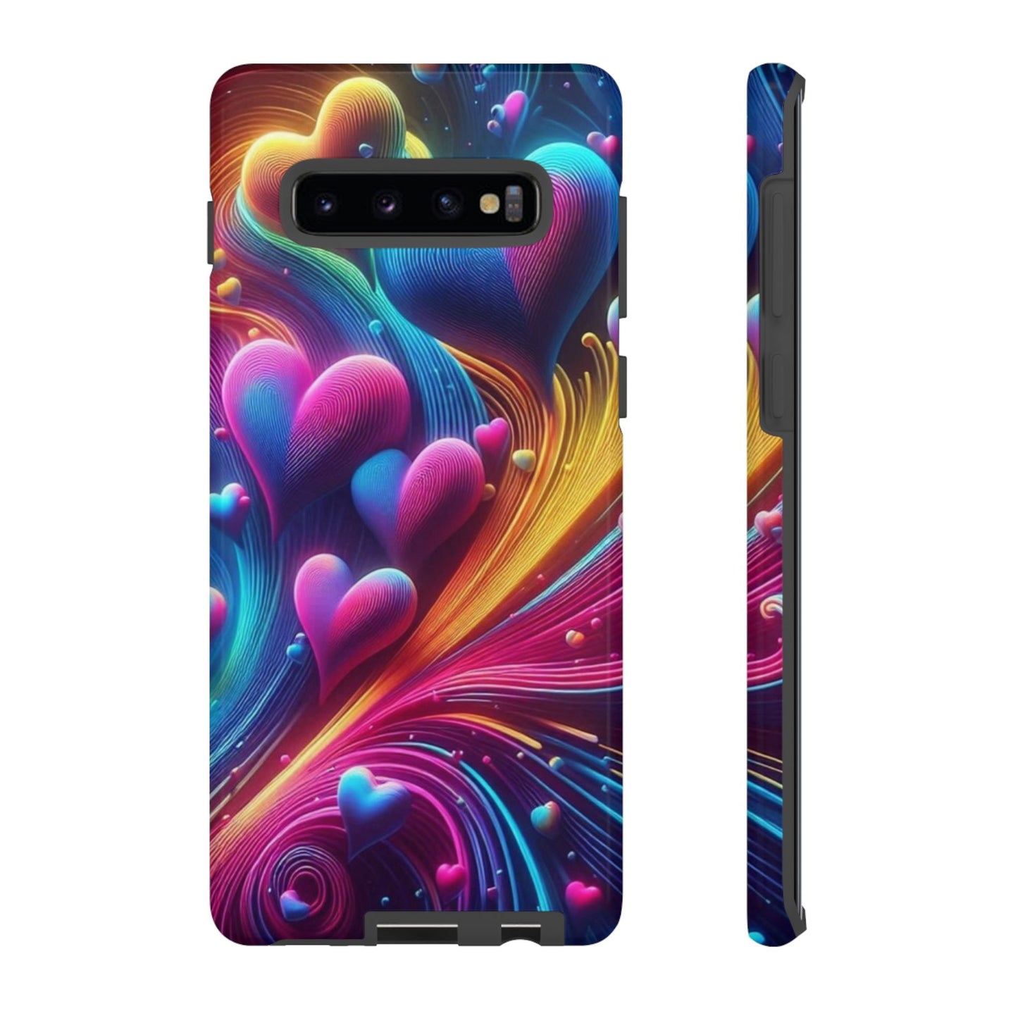 Phone Case - Floating Neon Hearts