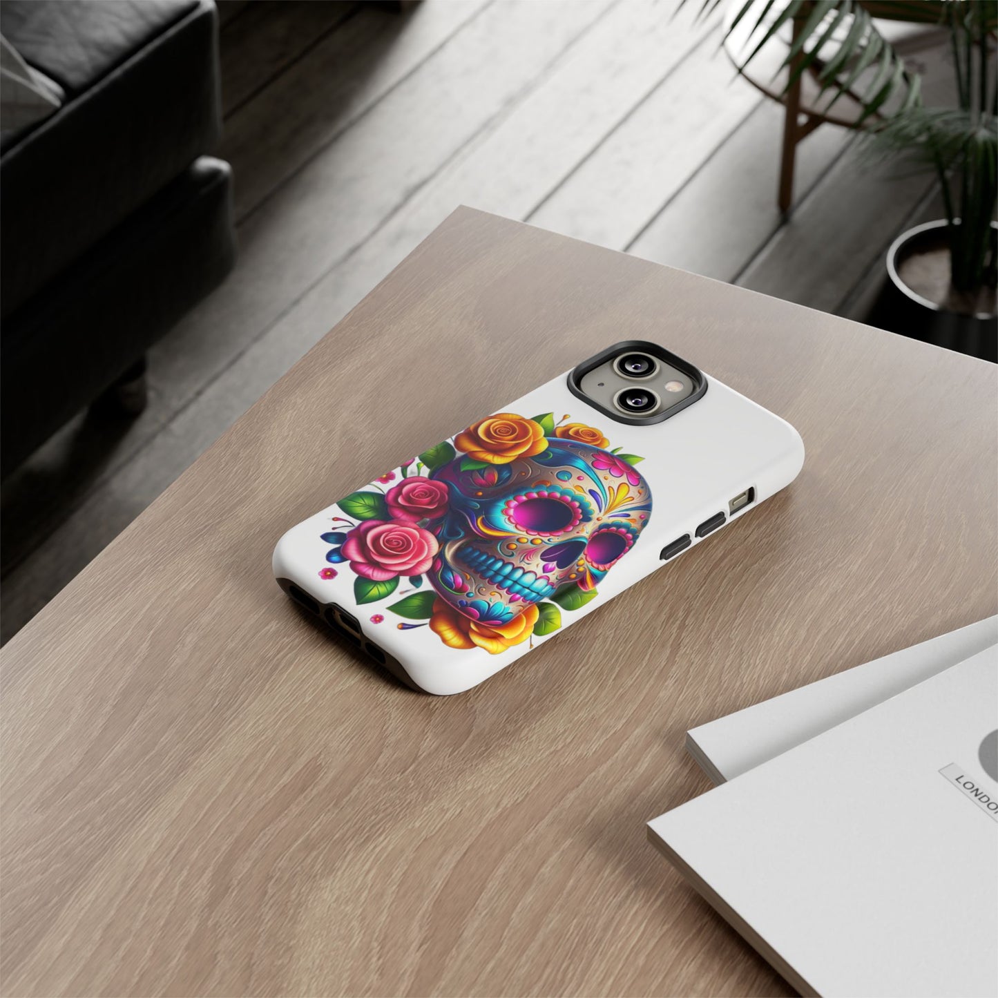 Phone Cases - Sugar Skull with Flowers Design