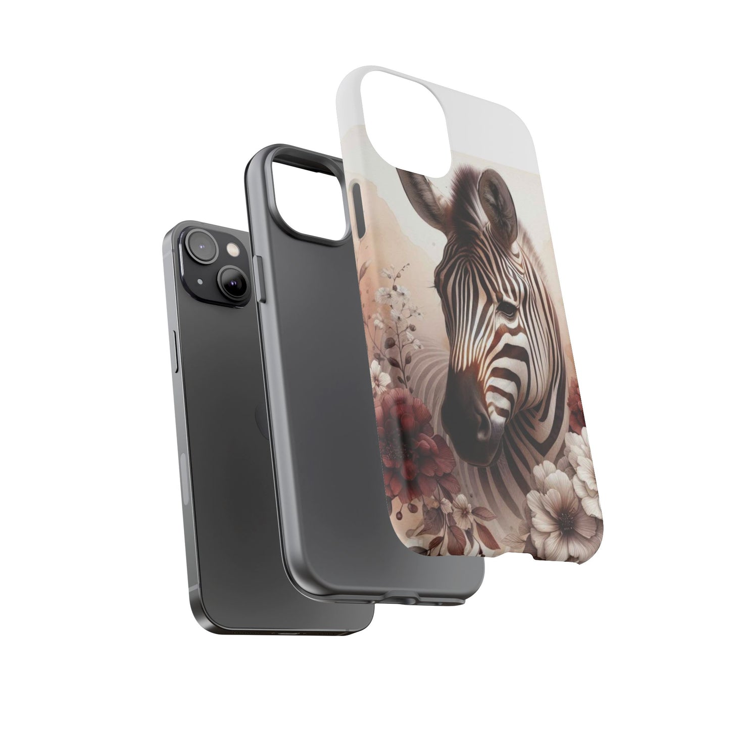 Phone Case Flower Frolicking Zebra Tough Case