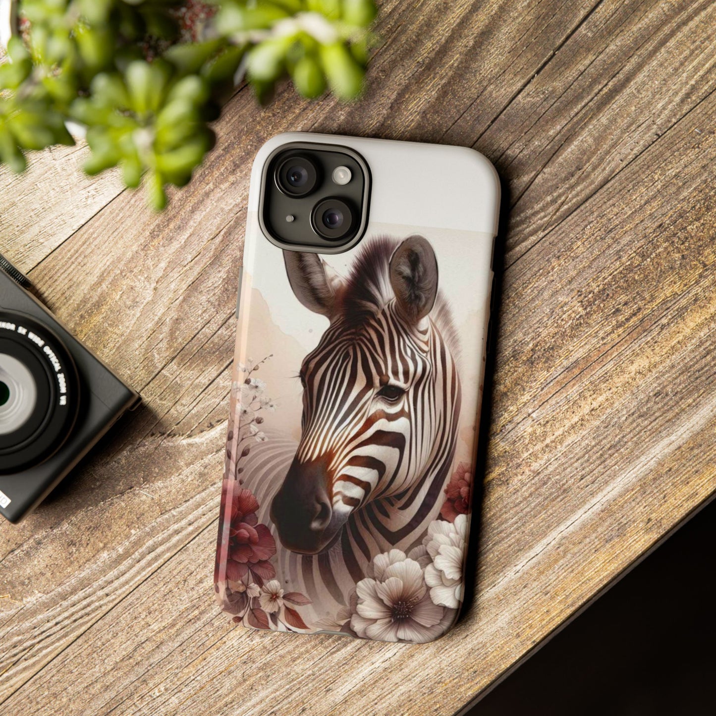Phone Case Flower Frolicking Zebra Tough Case