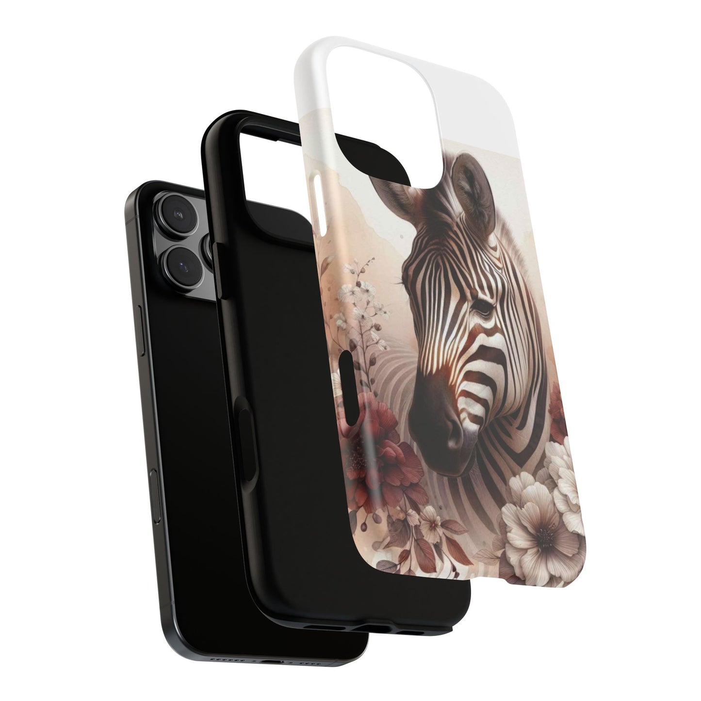 Phone Case Flower Frolicking Zebra Tough Case