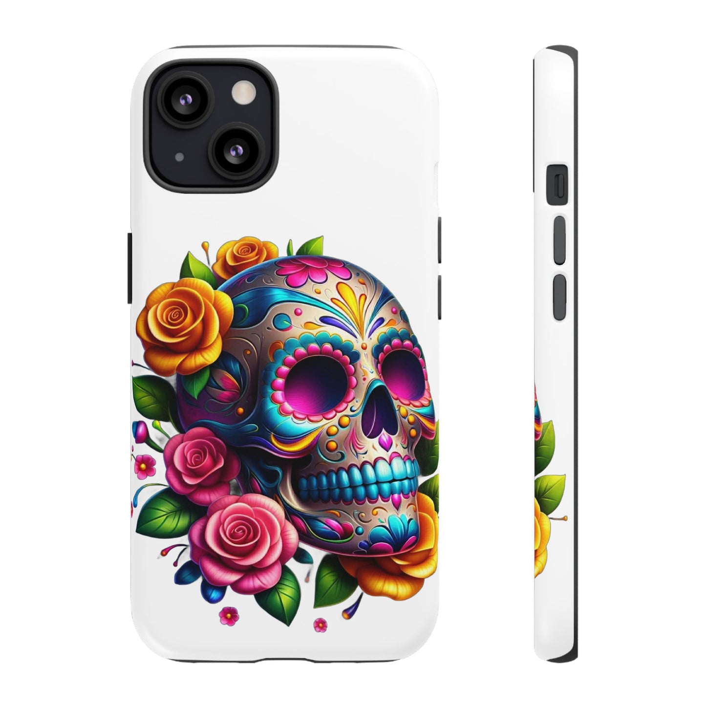 Phone Cases - Sugar Skull with Flowers Design
