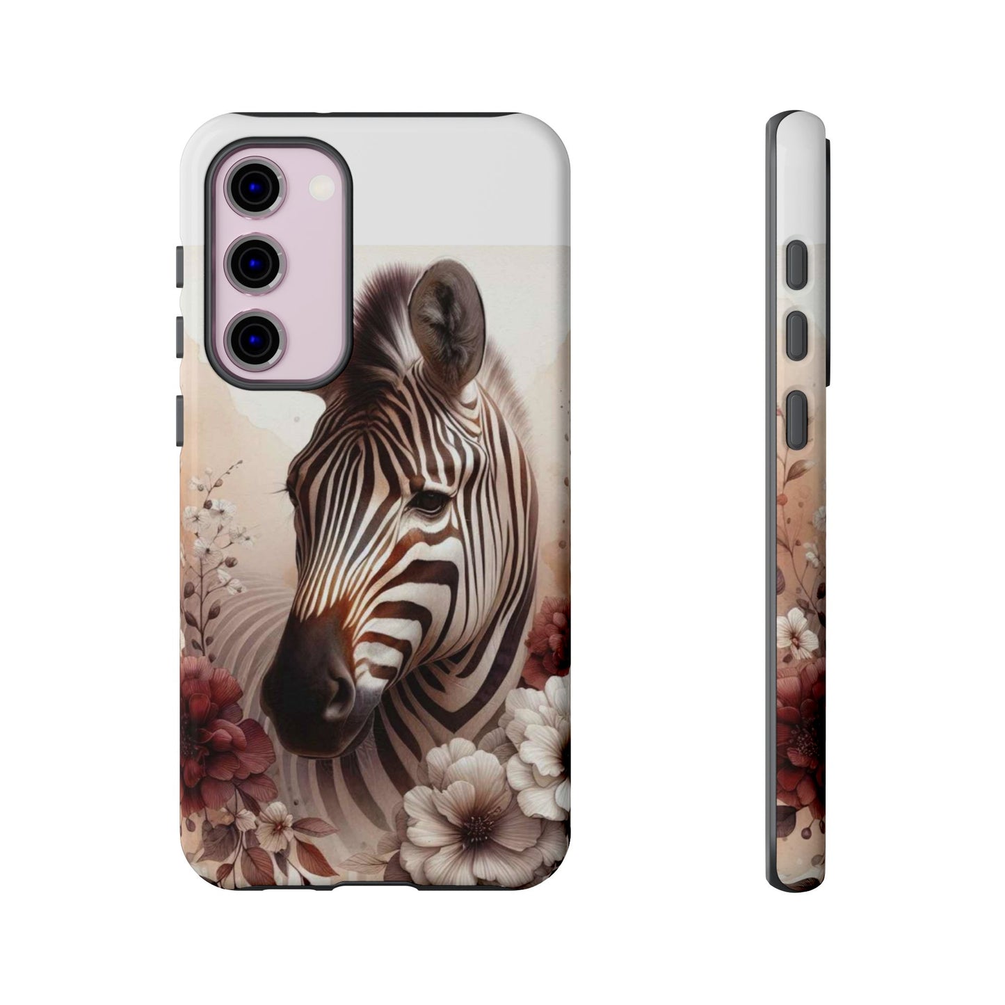 Phone Case Flower Frolicking Zebra Tough Case