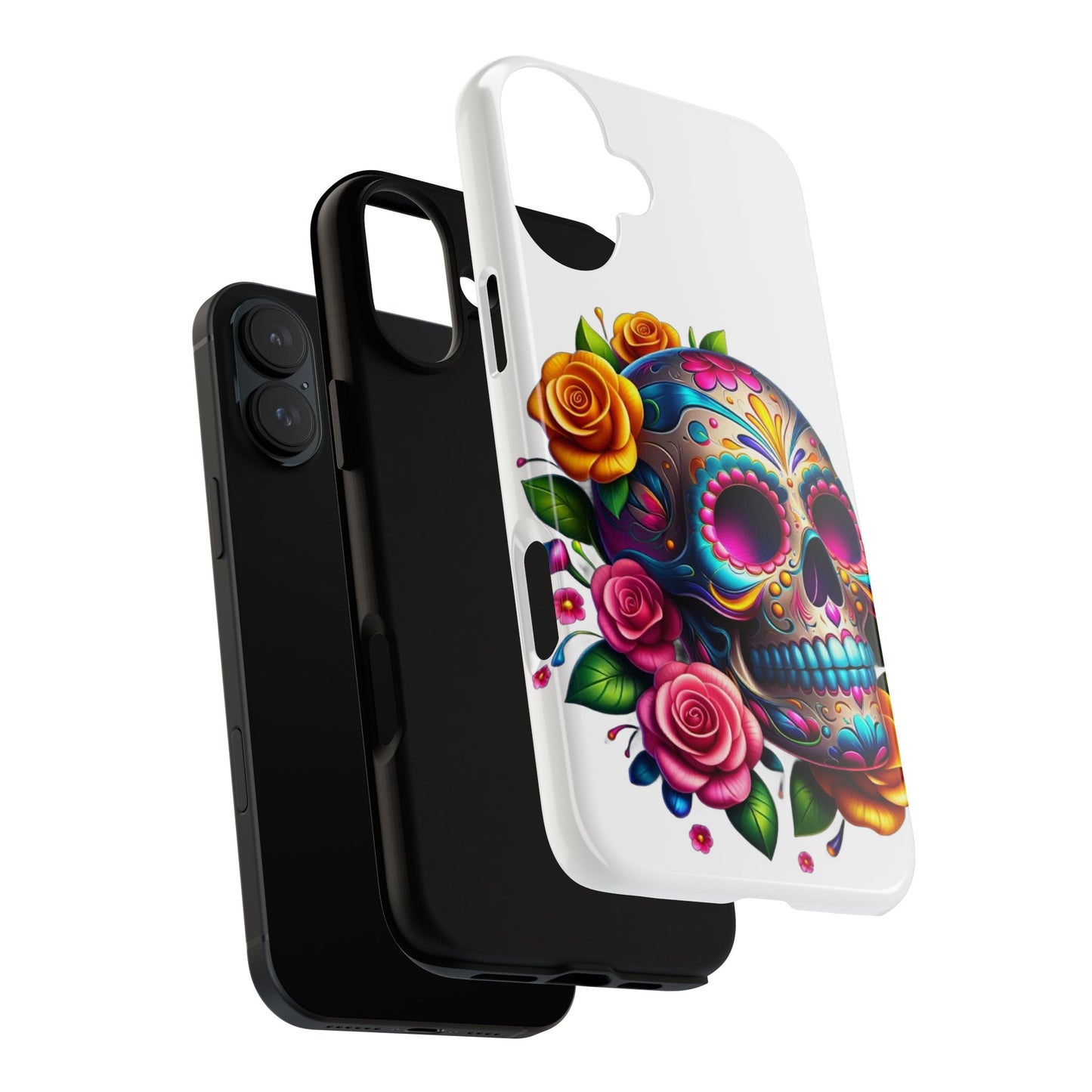 Phone Cases - Sugar Skull with Flowers Design