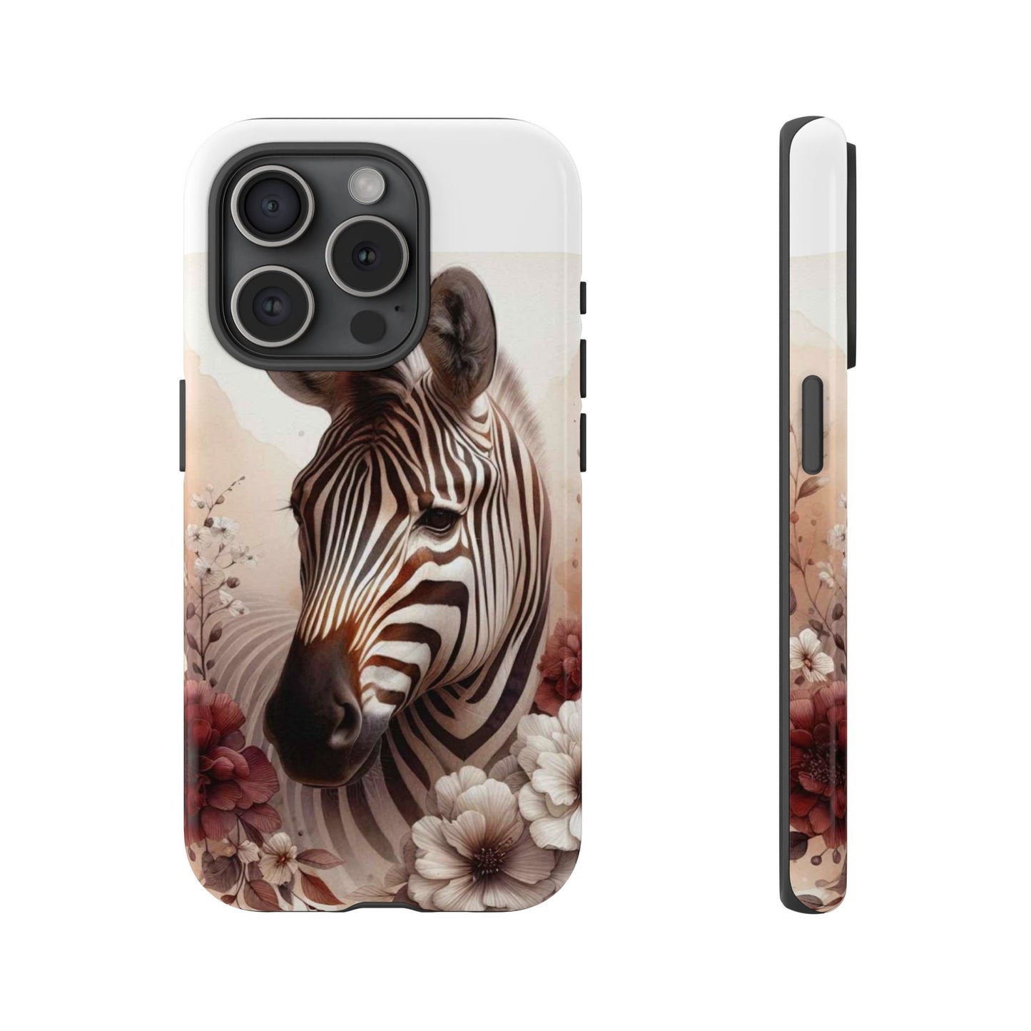 Phone Case Flower Frolicking Zebra Tough Case