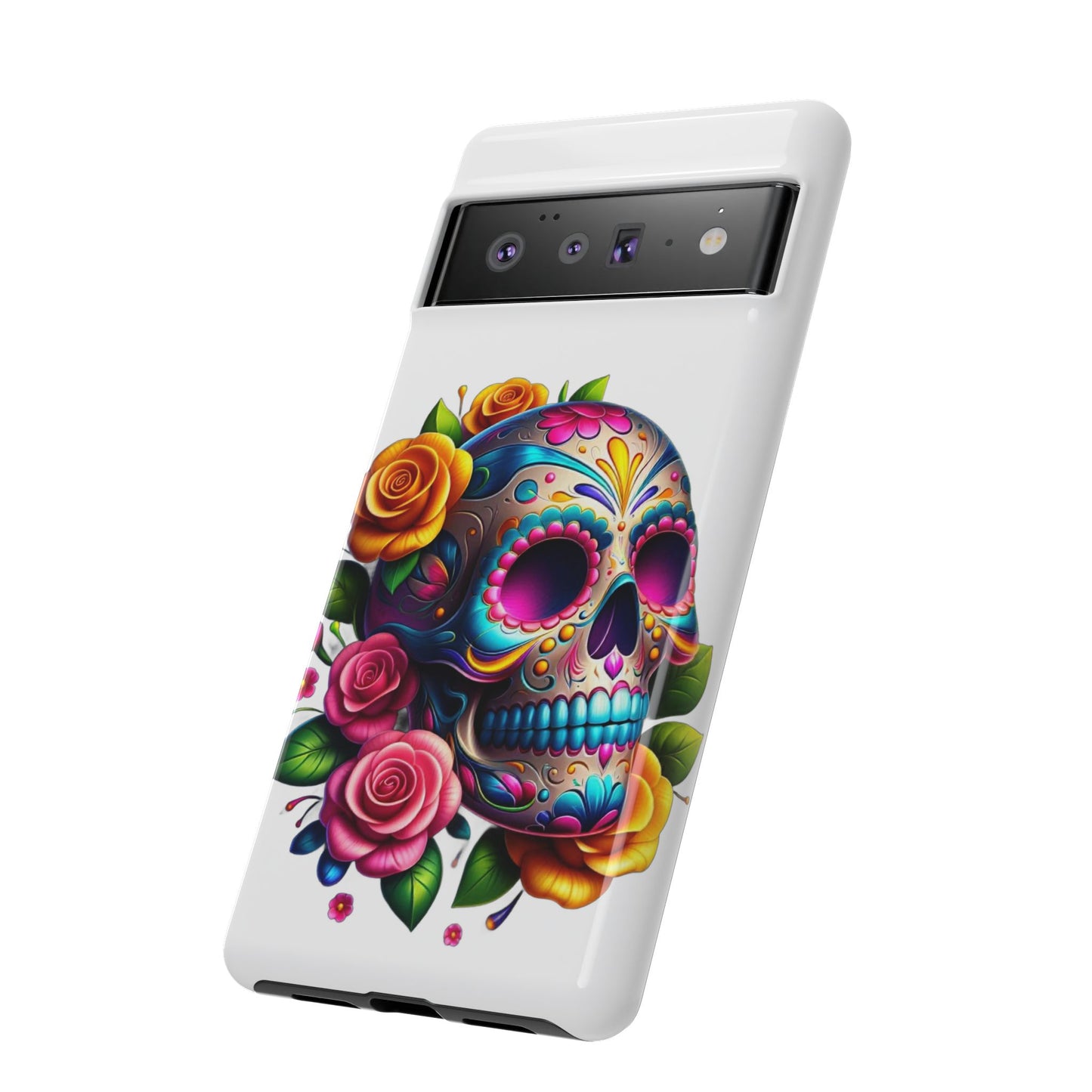 Phone Cases - Sugar Skull with Flowers Design