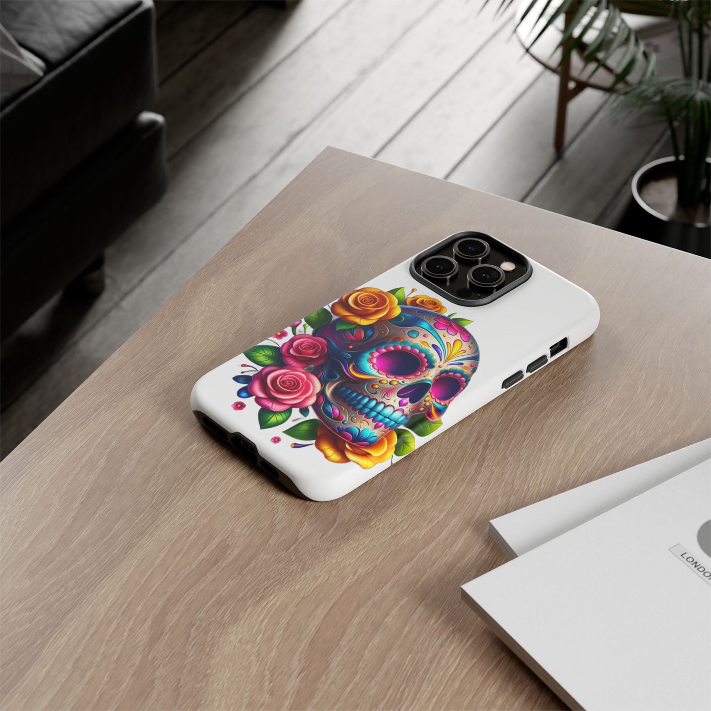 Phone Cases - Sugar Skull with Flowers Design