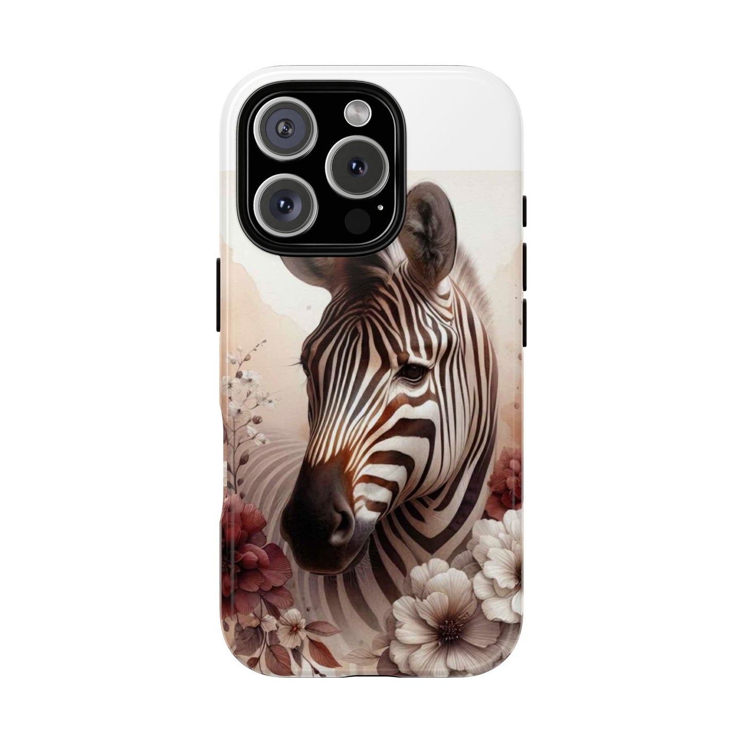Phone Case Flower Frolicking Zebra Tough Case