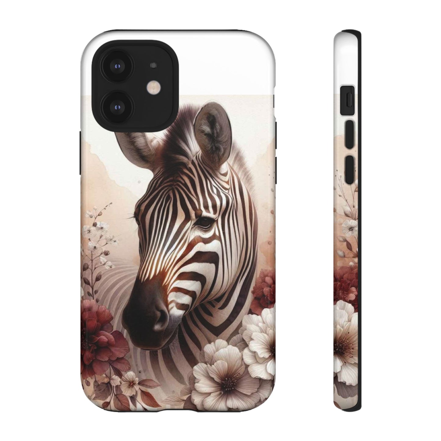 Phone Case Flower Frolicking Zebra Tough Case