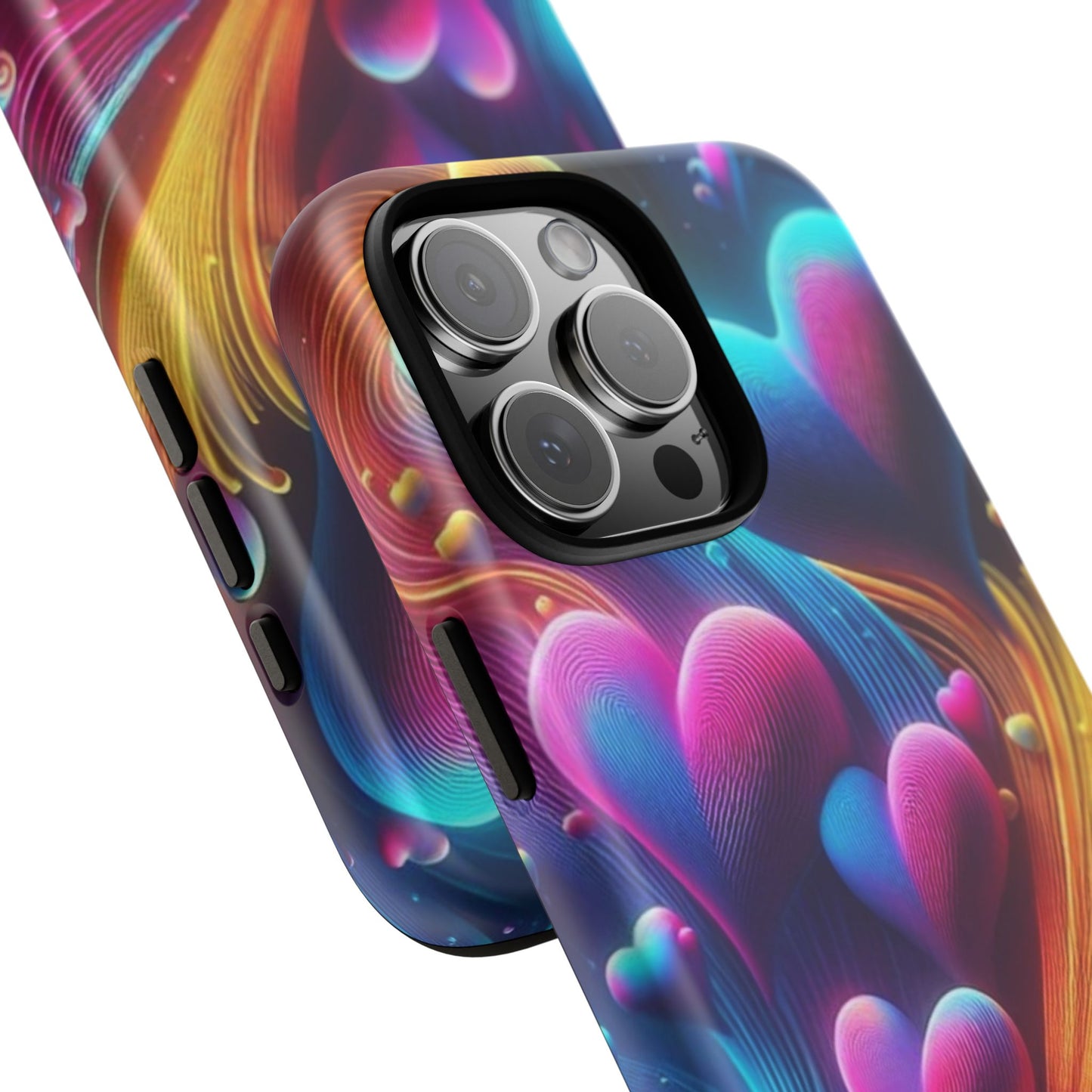 Phone Case - Floating Neon Hearts