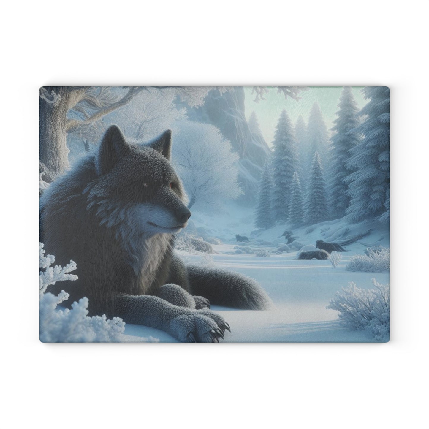 Glass Cutting Board - wolf