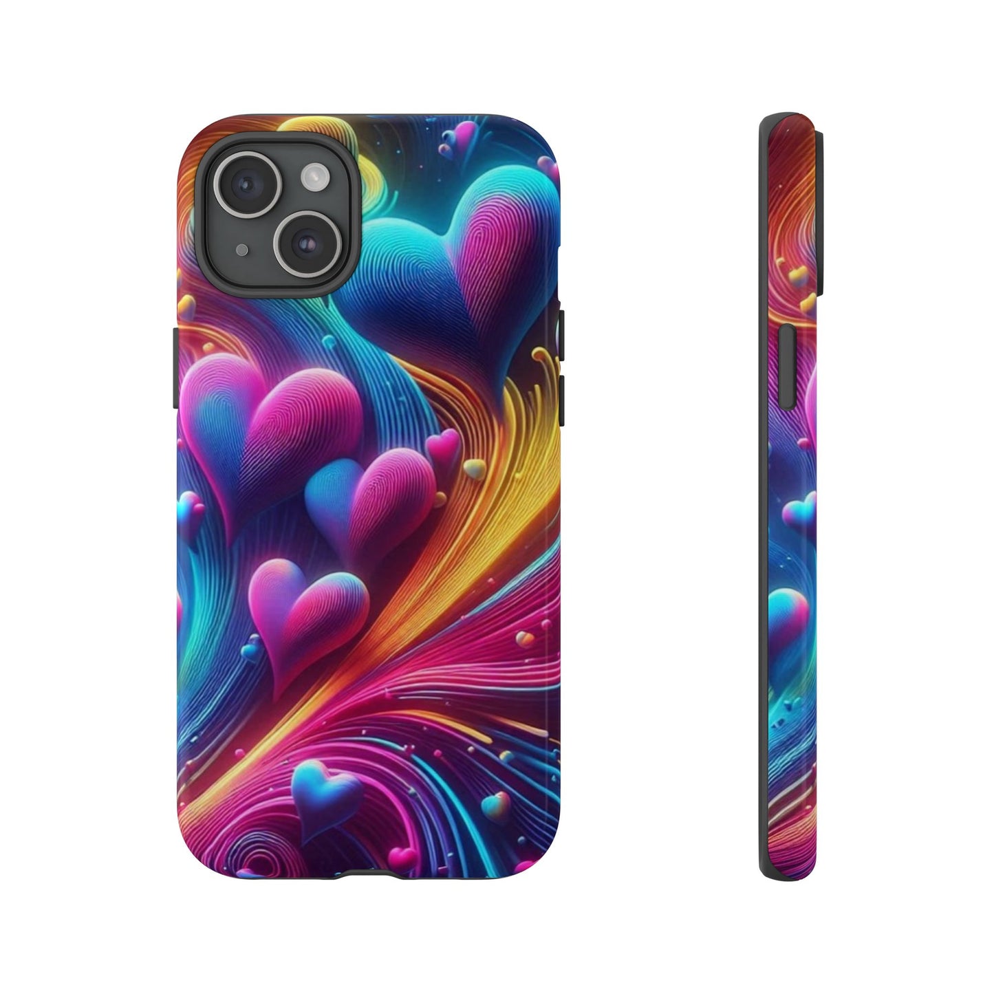 Phone Case - Floating Neon Hearts