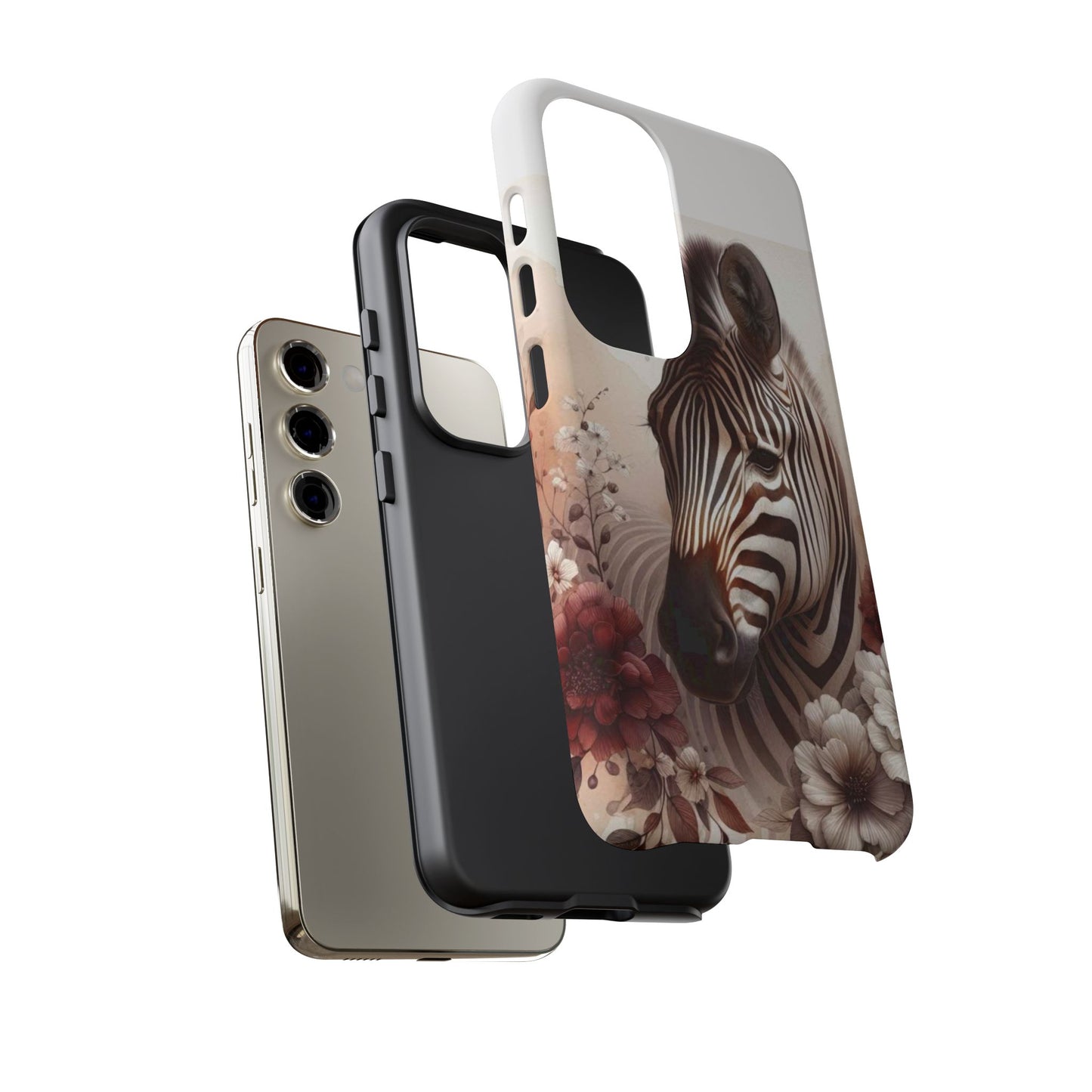 Phone Case Flower Frolicking Zebra Tough Case
