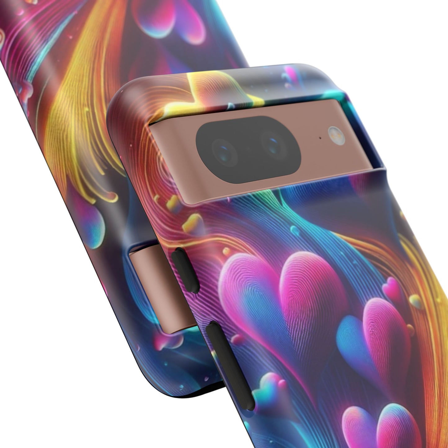 Phone Case - Floating Neon Hearts