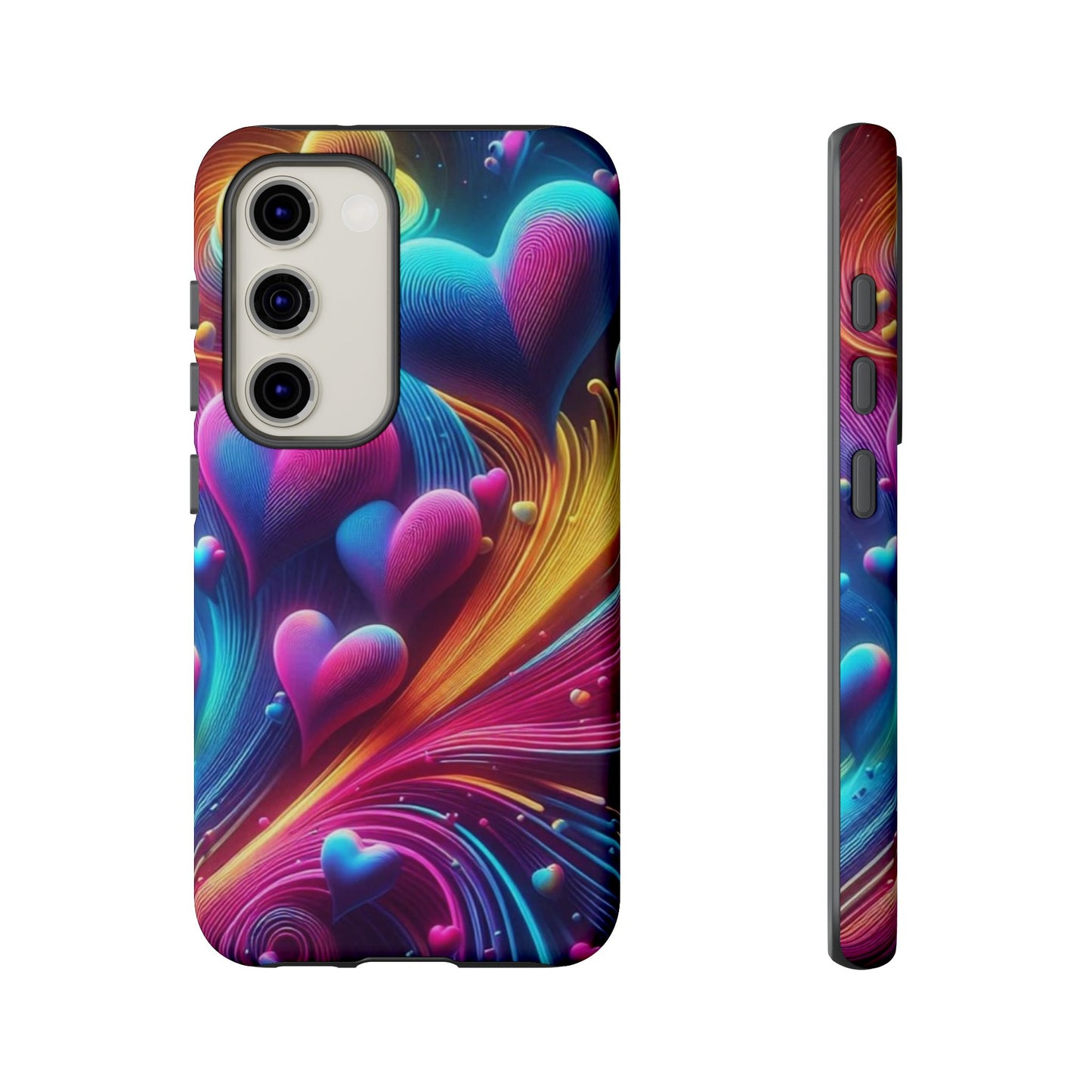 Phone Case - Floating Neon Hearts