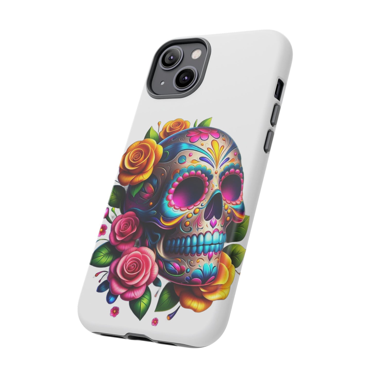 Phone Cases - Sugar Skull with Flowers Design