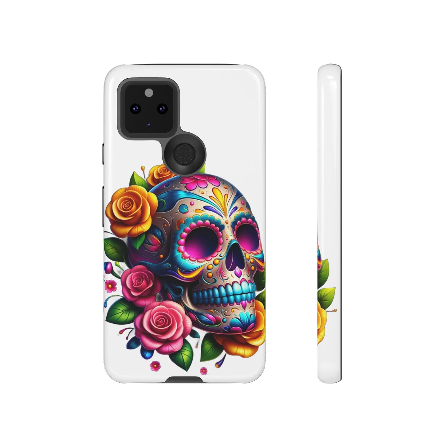 Phone Cases - Sugar Skull with Flowers Design